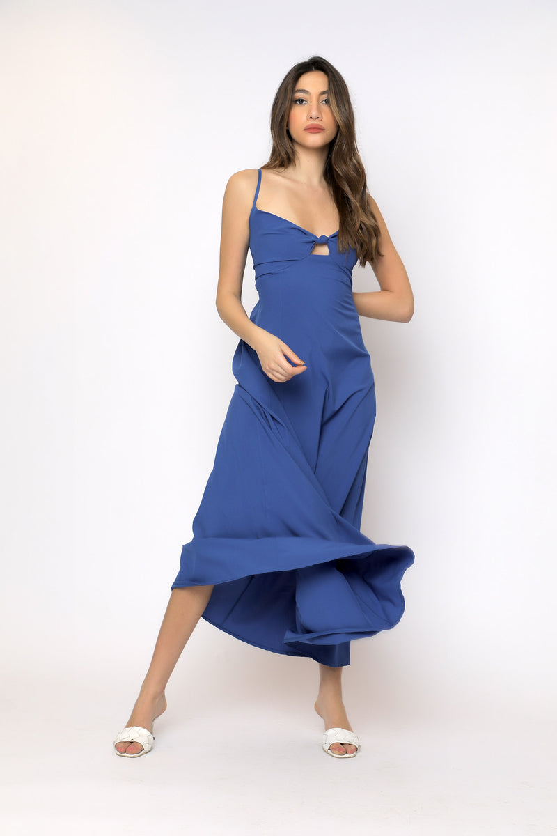 blue linen long dress Lucy Dress