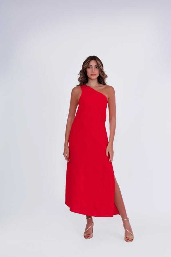 Alyssa Midi Dress - Red