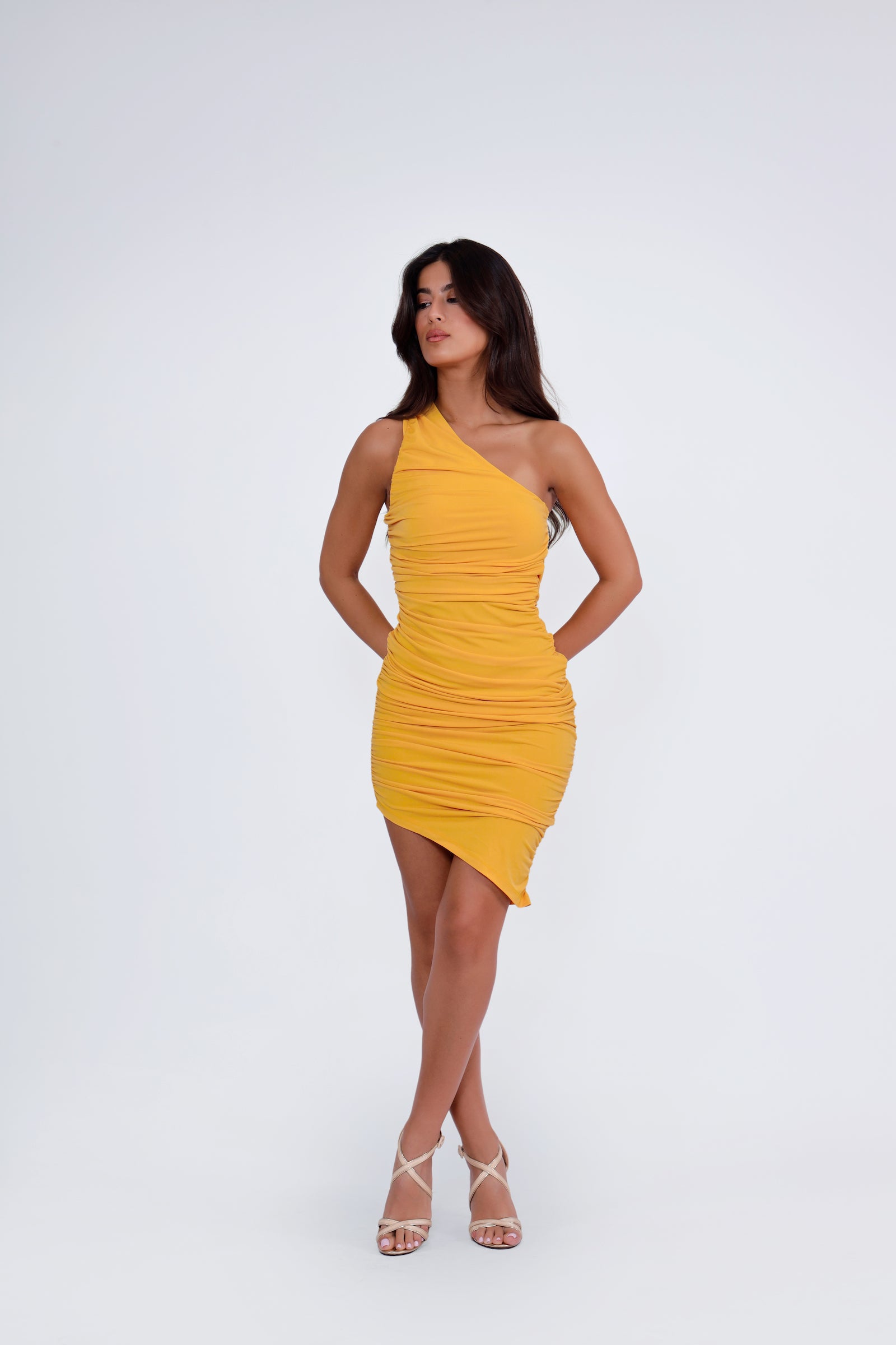 Tali Asymmetric Dress - Yellow