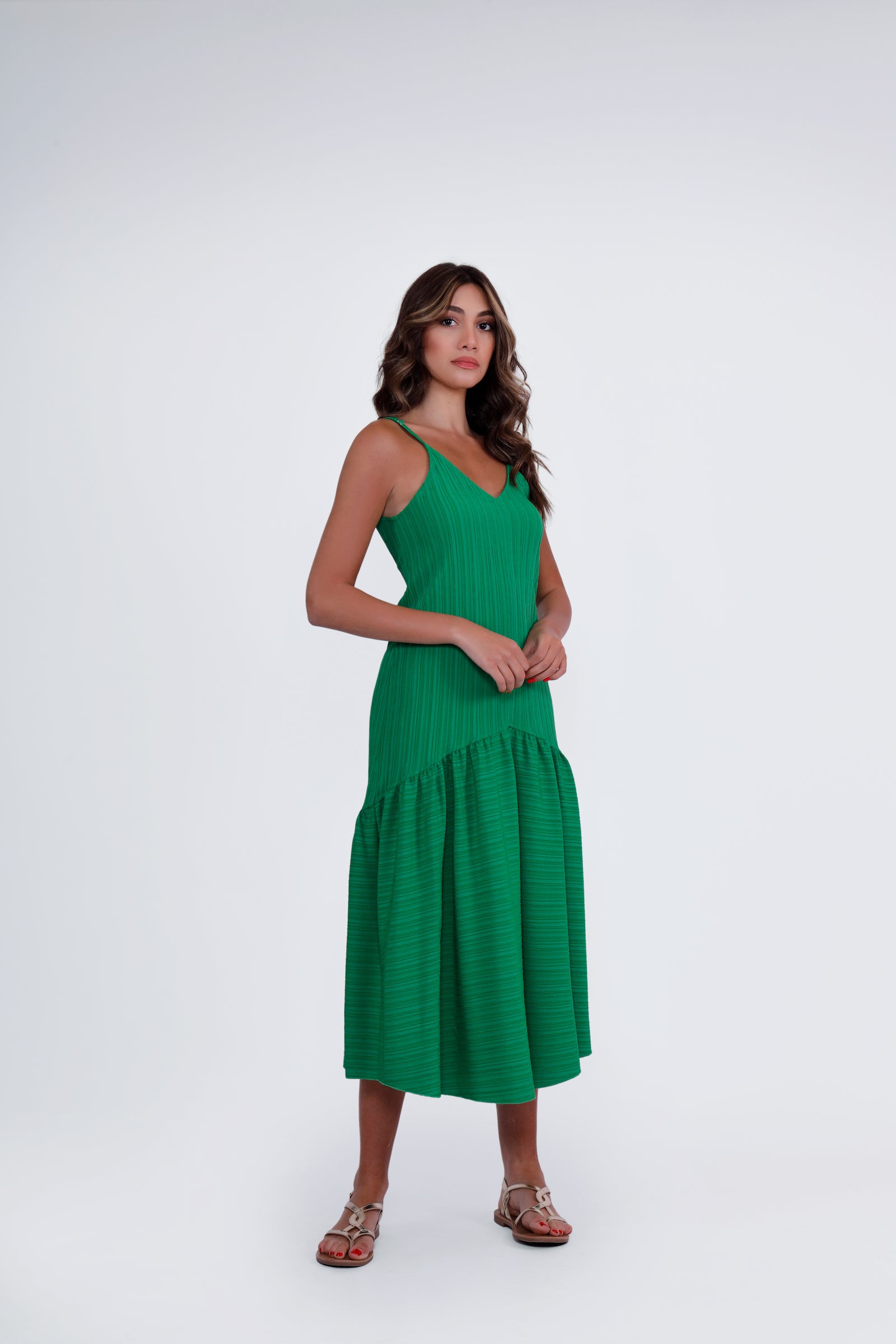 Elise Midi Dress - Green