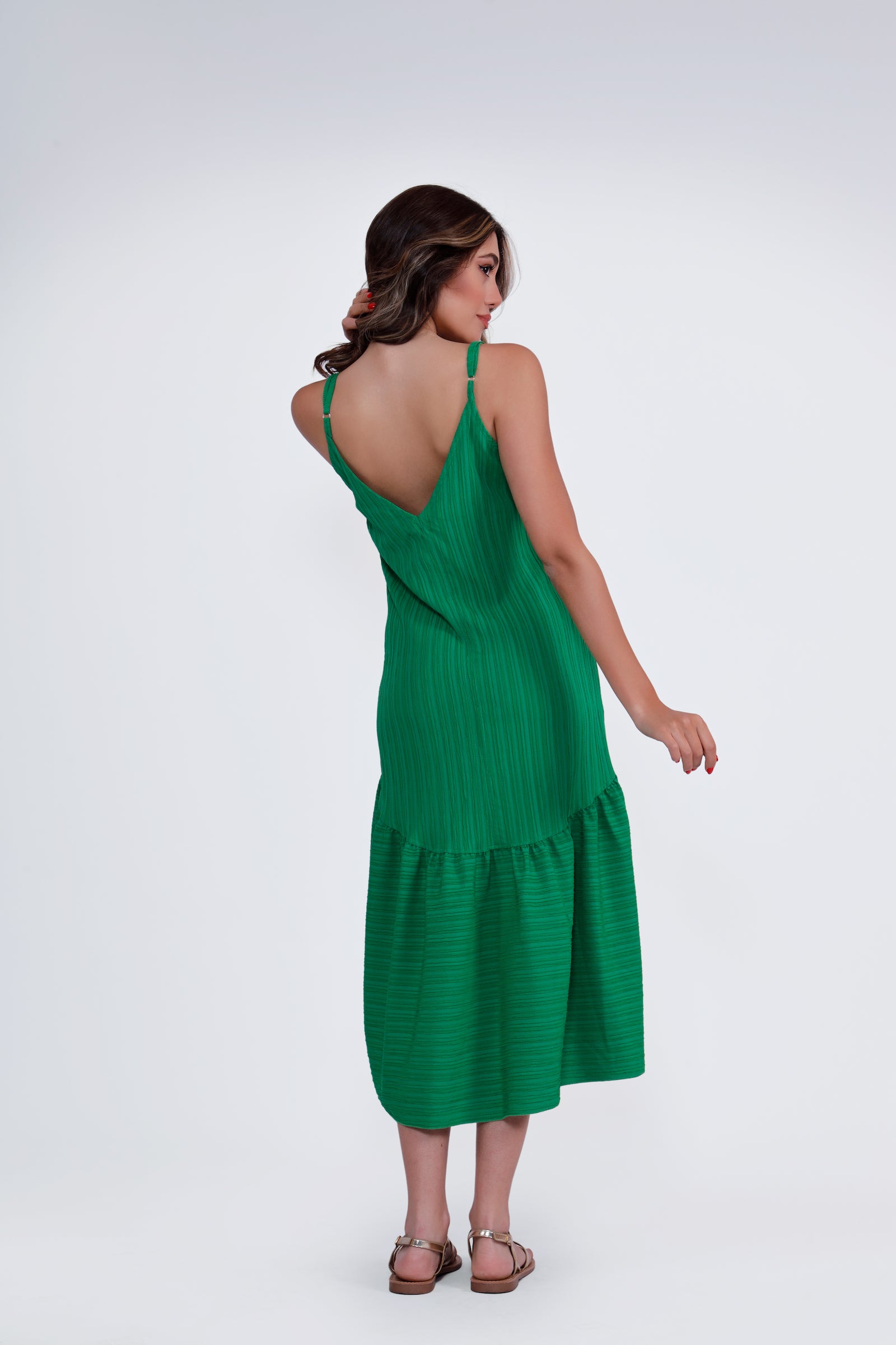 Elise Midi Dress - Green