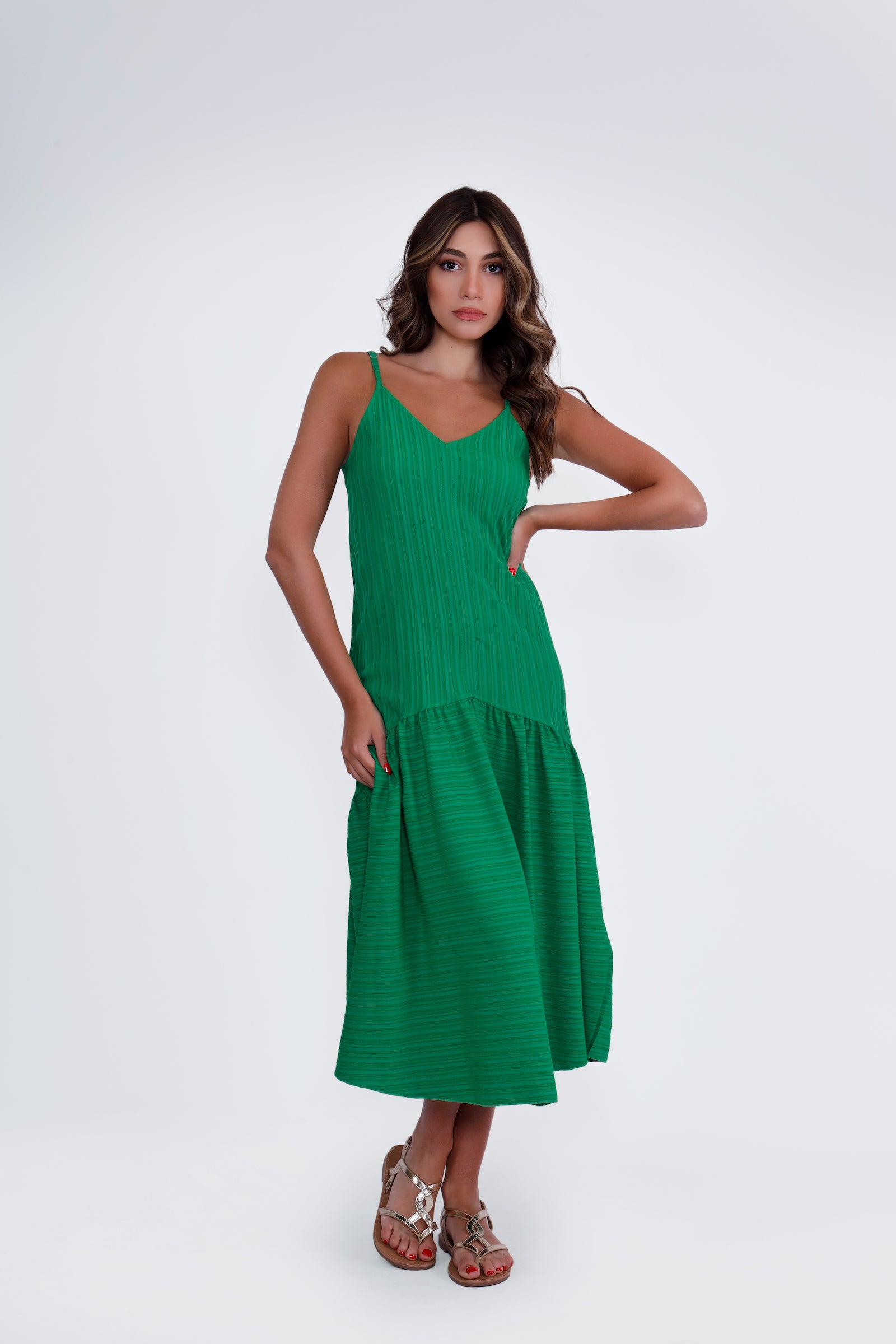 Elise Midi Dress - Green