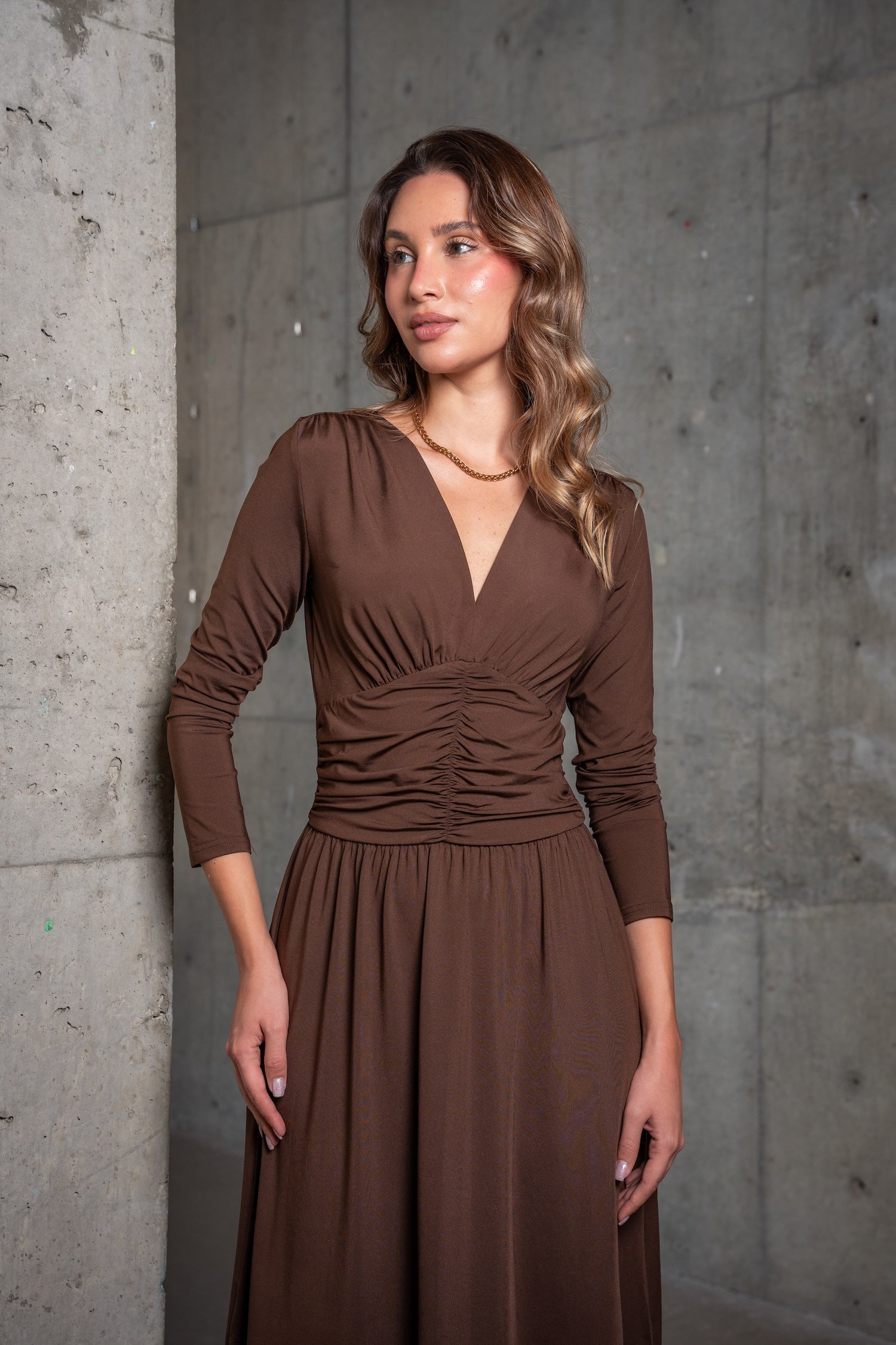 Paloma Maxi Dress-Brown