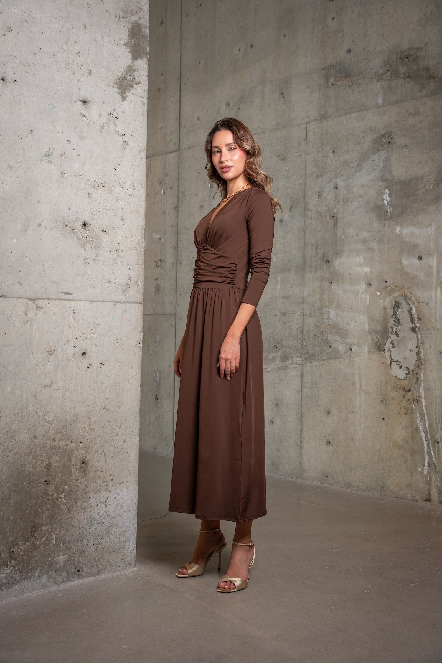 Paloma Maxi Dress-Brown