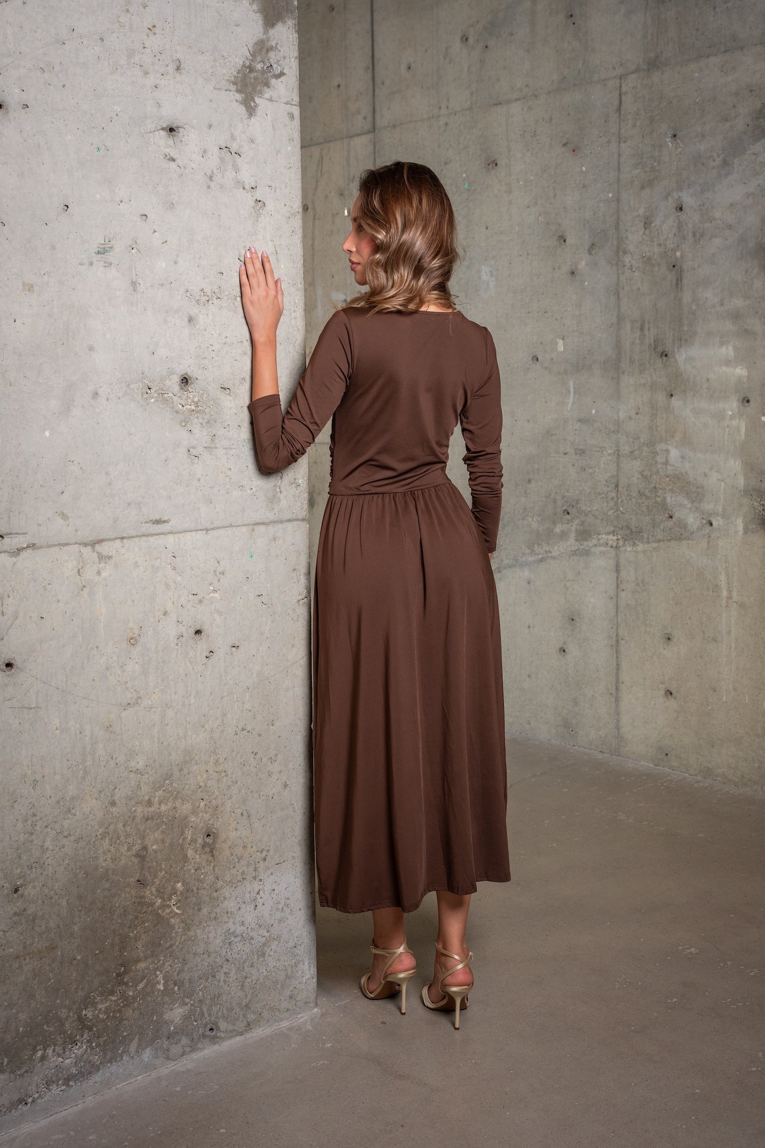 Paloma Maxi Dress-Brown
