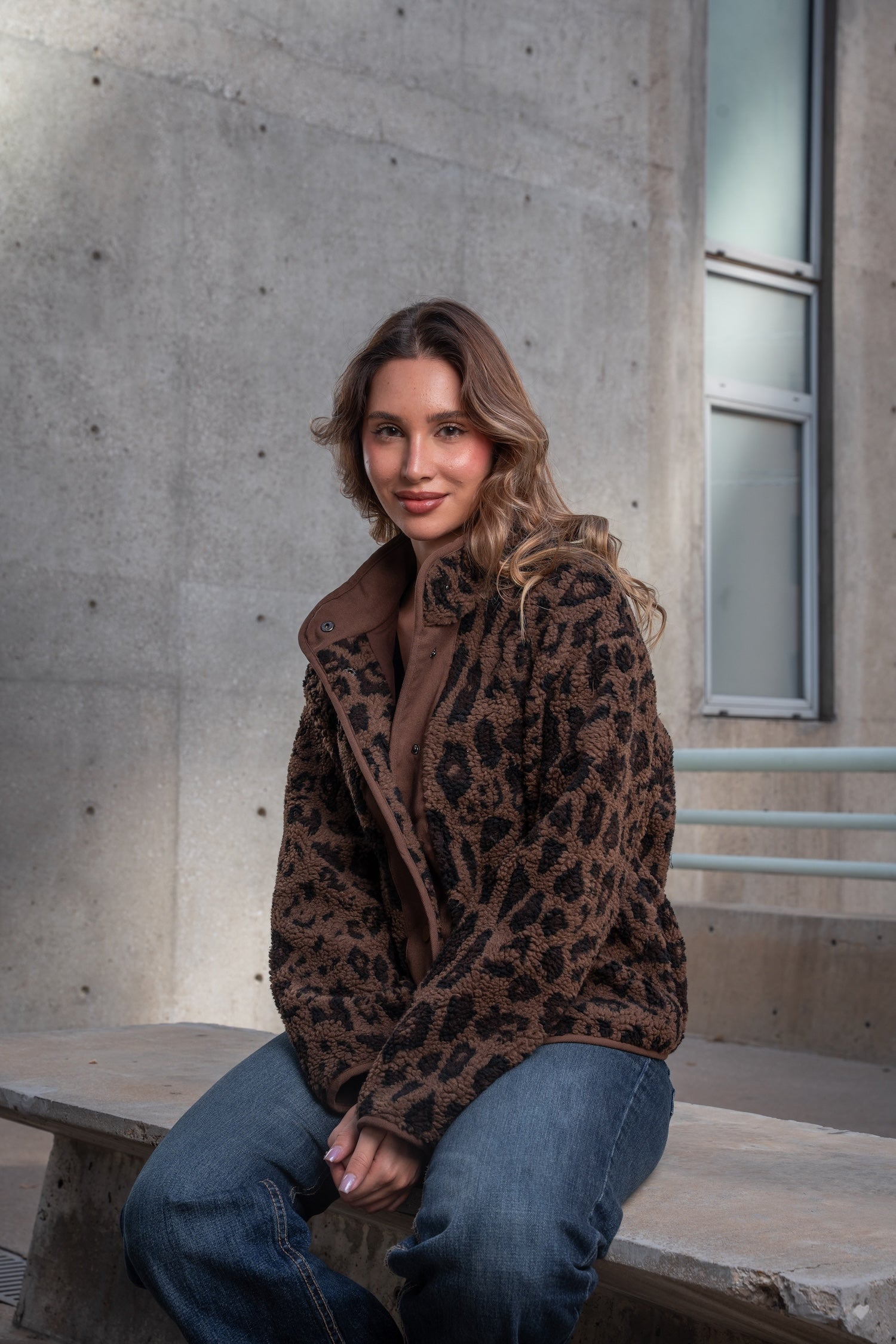 Leopard Print Fleece Jacket