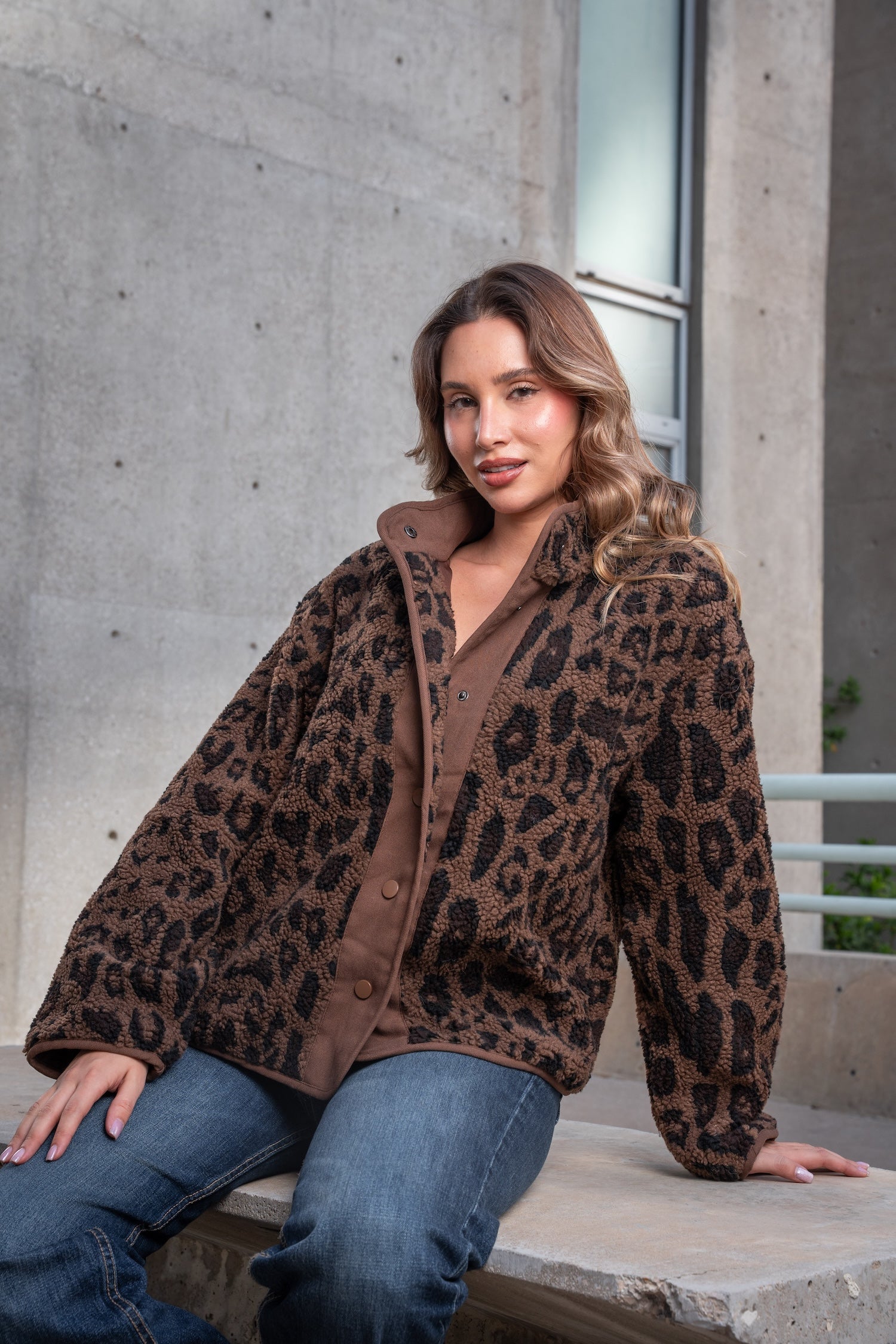 Leopard Print Fleece Jacket