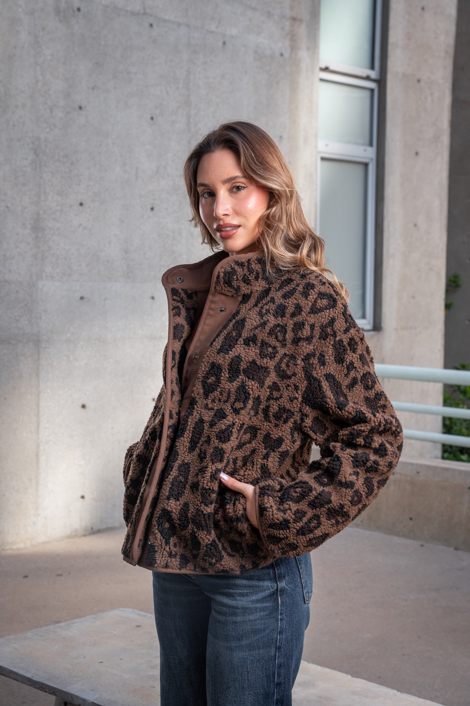 Leopard Print Fleece Jacket