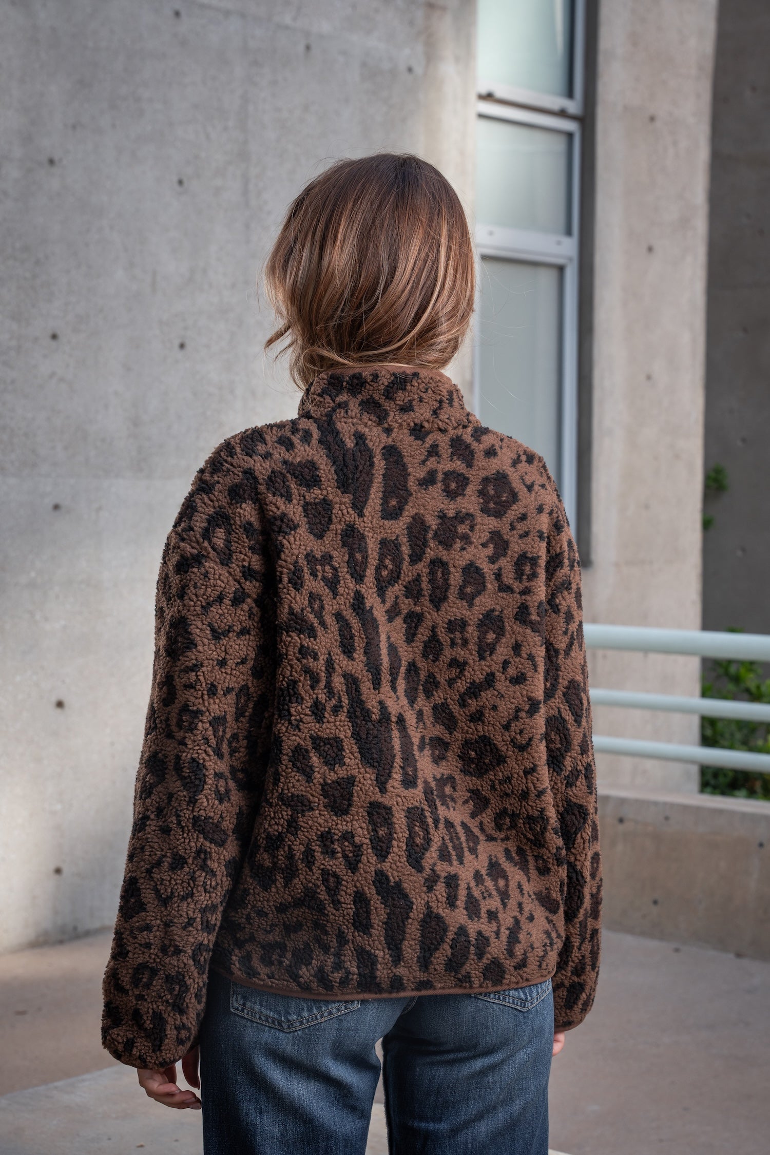 Leopard Print Fleece Jacket