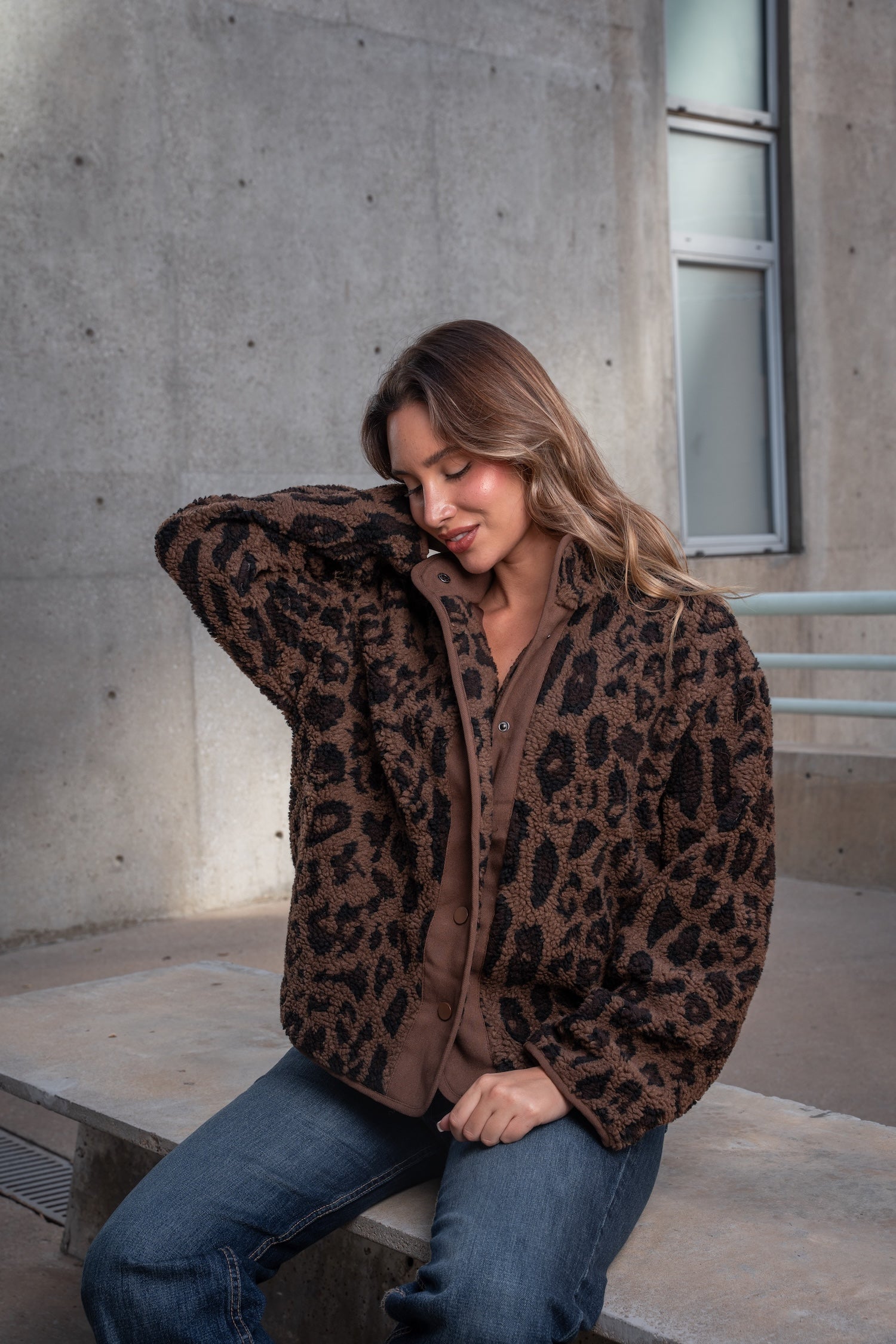 Leopard Print Fleece Jacket