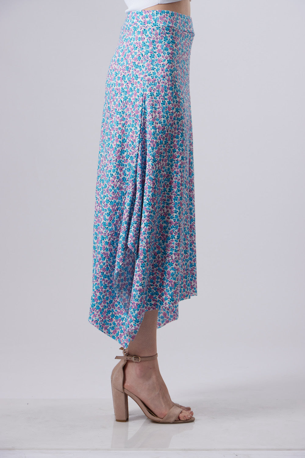 Dalia Midi Skirt - Floral Blue