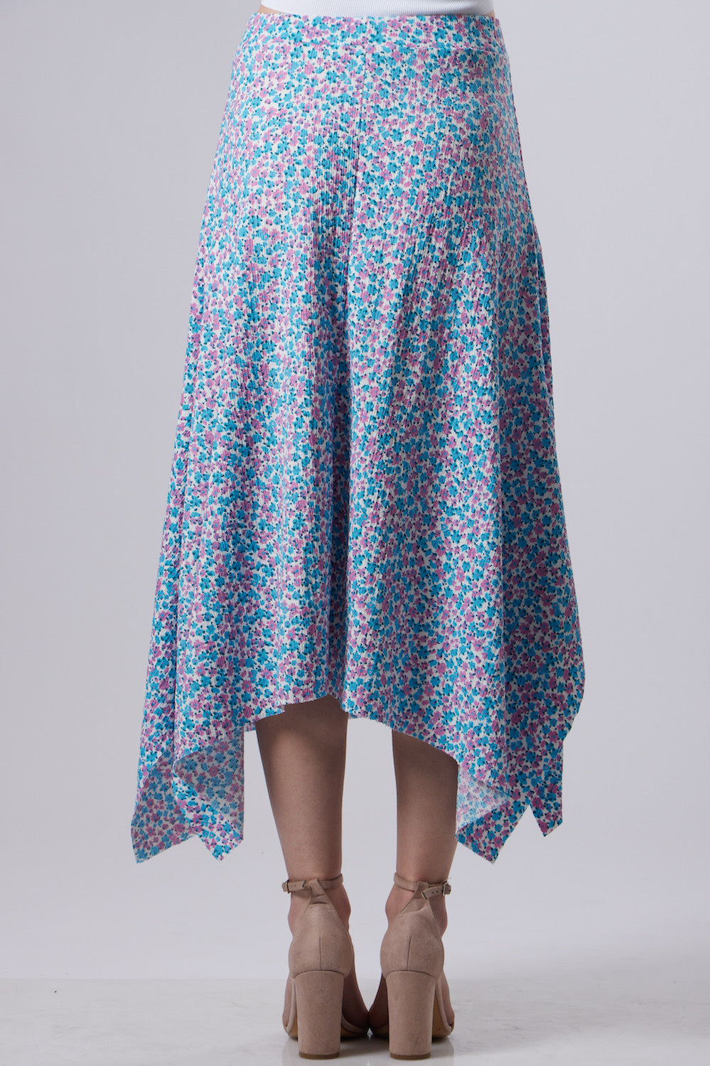 Dalia Midi Skirt - Floral Blue