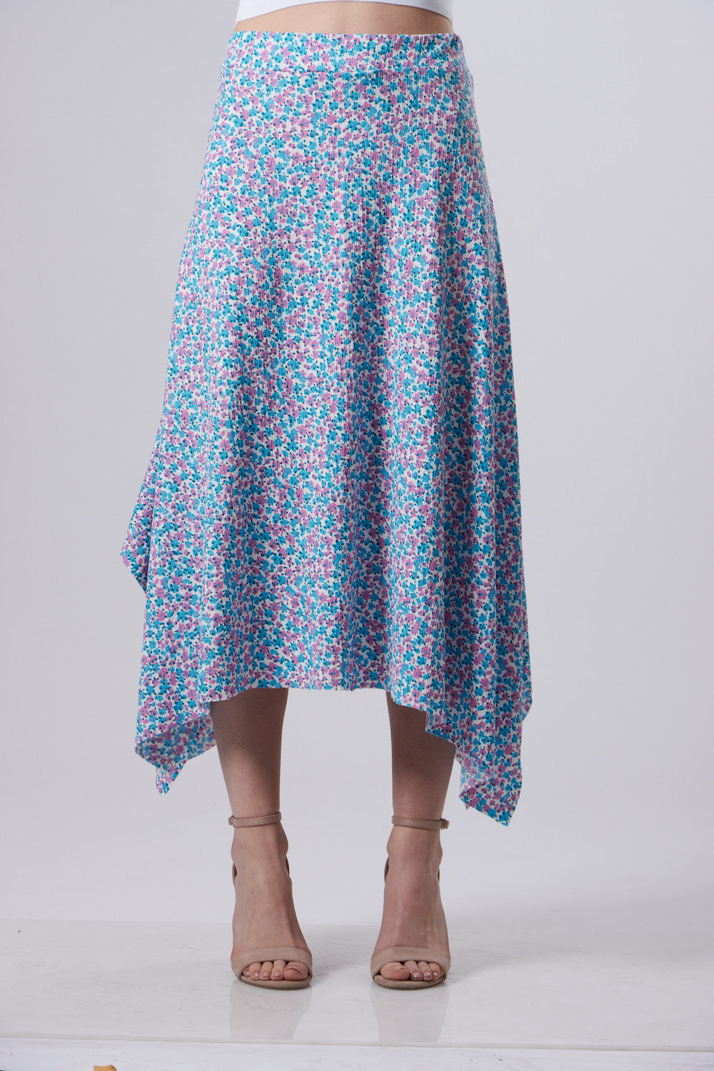 Dalia Midi Skirt - Floral Blue