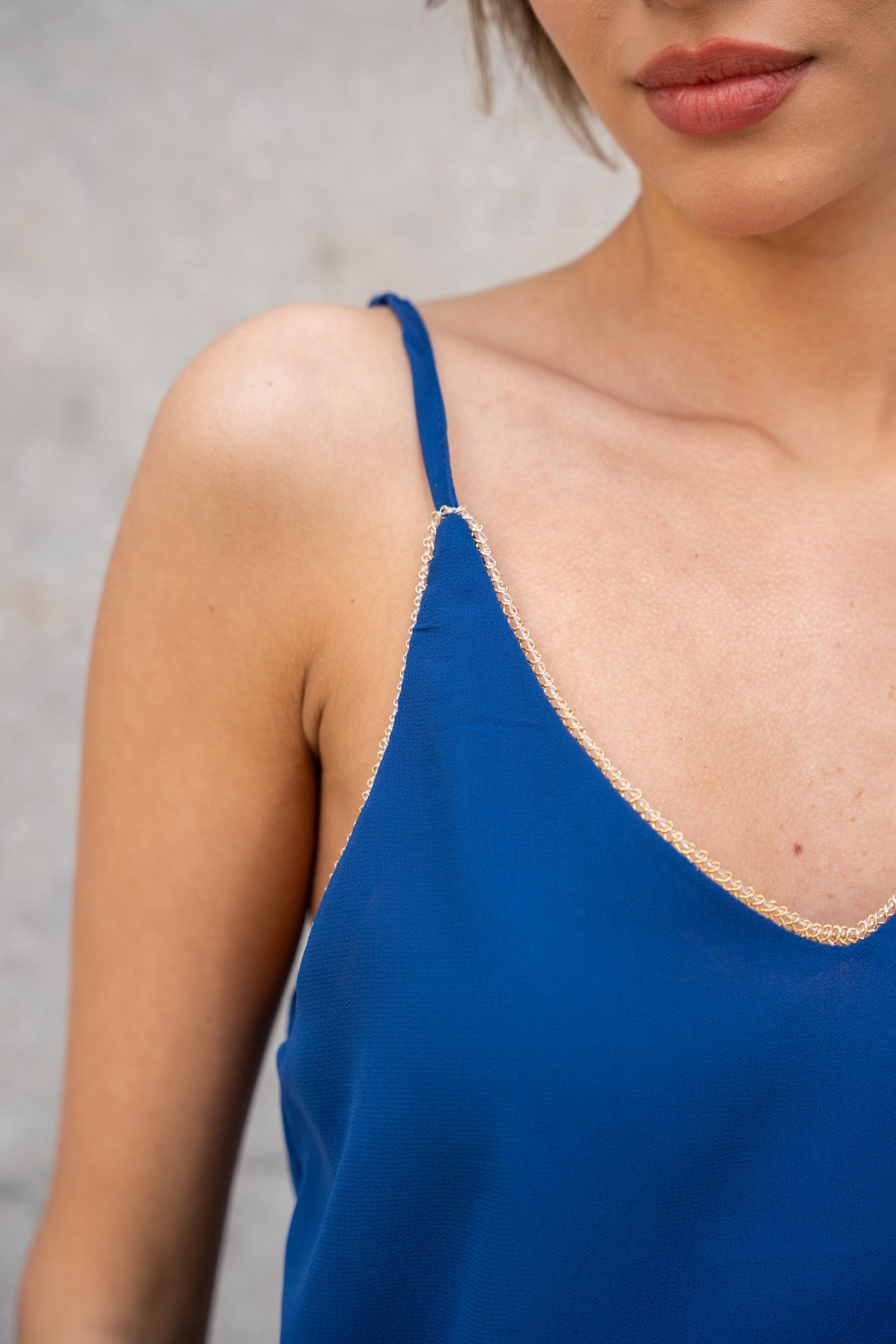 Cami V-Neck Top - Royal Blue