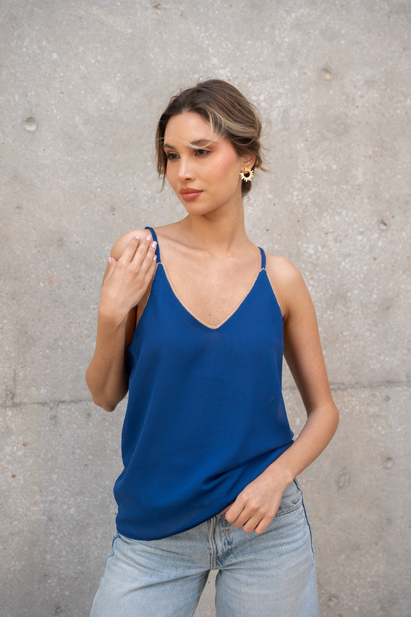 Cami V-Neck Top - Royal Blue