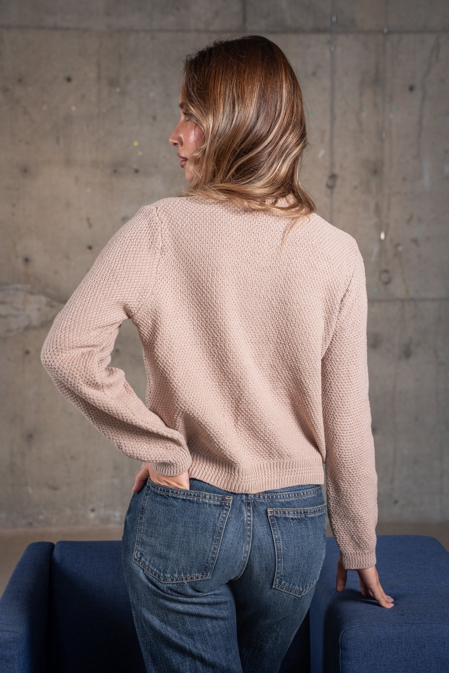 Ella Knit Cardigan-Beige