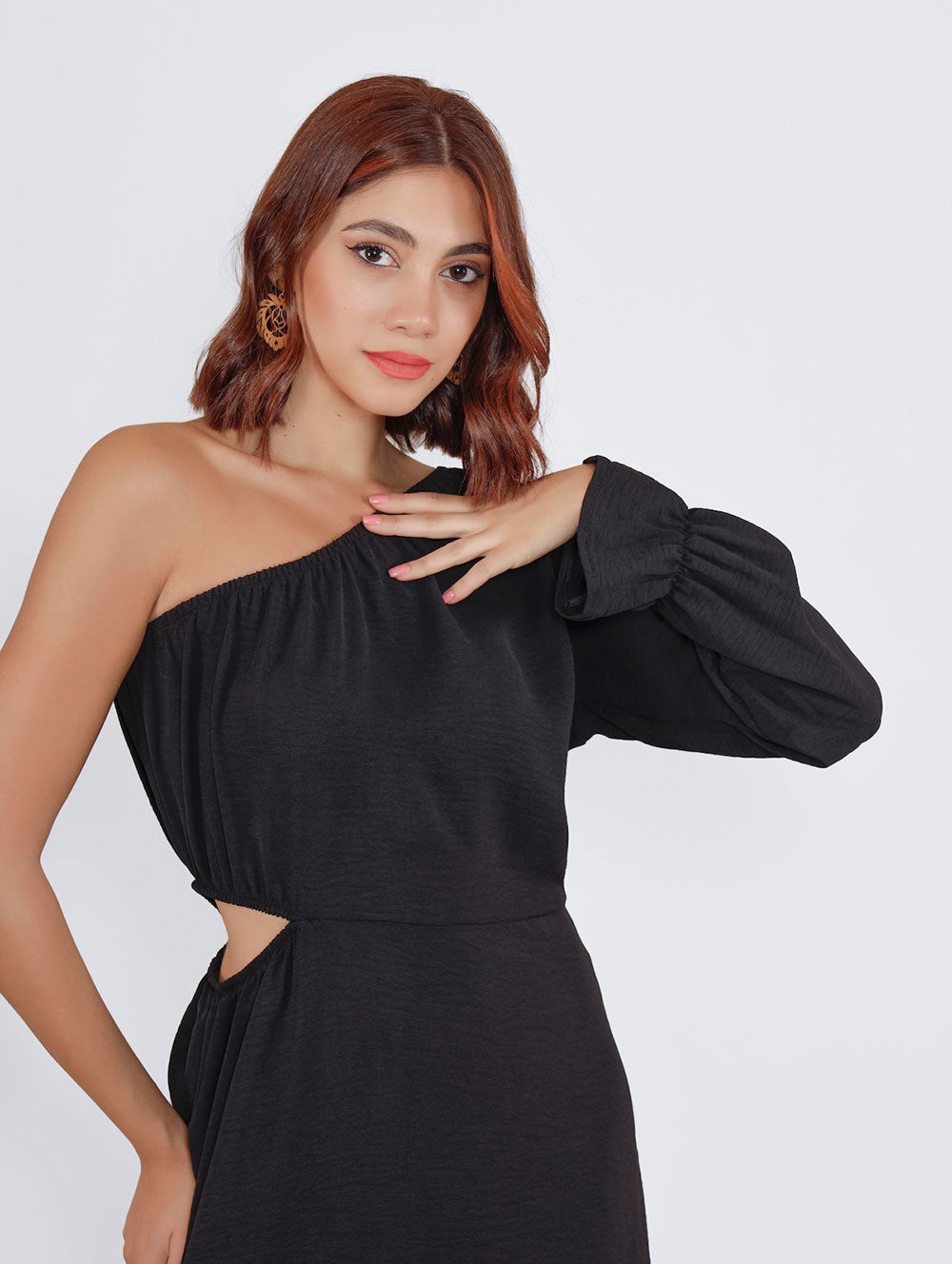 Adana Asymmetric Dress - Black