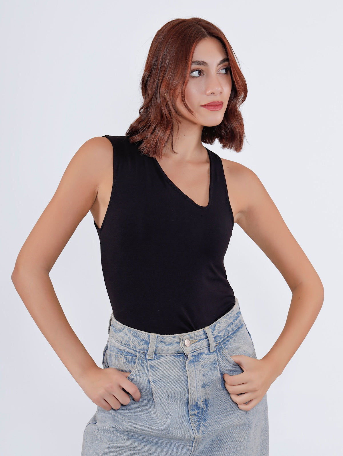 Asymmetric Cut-Out Bodysuit - Black