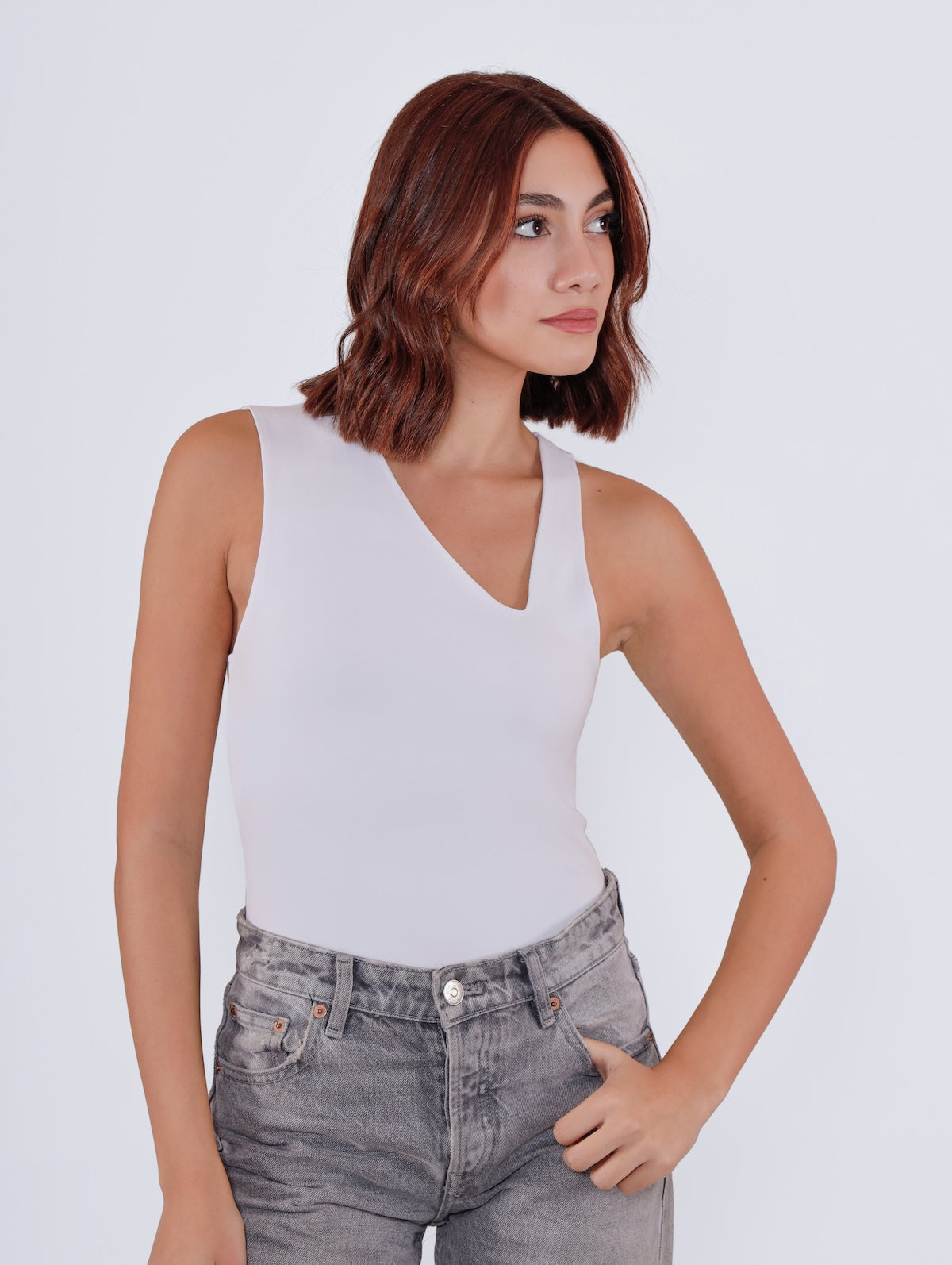 Asymmetric Cut-Out Bodysuit - White