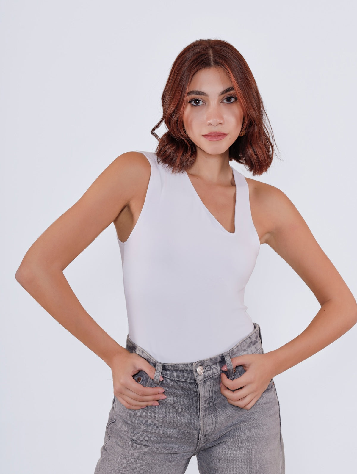 Asymmetric Cut-Out Bodysuit - White