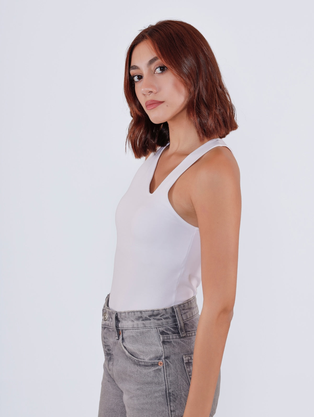 Asymmetric Cut-Out Bodysuit - White