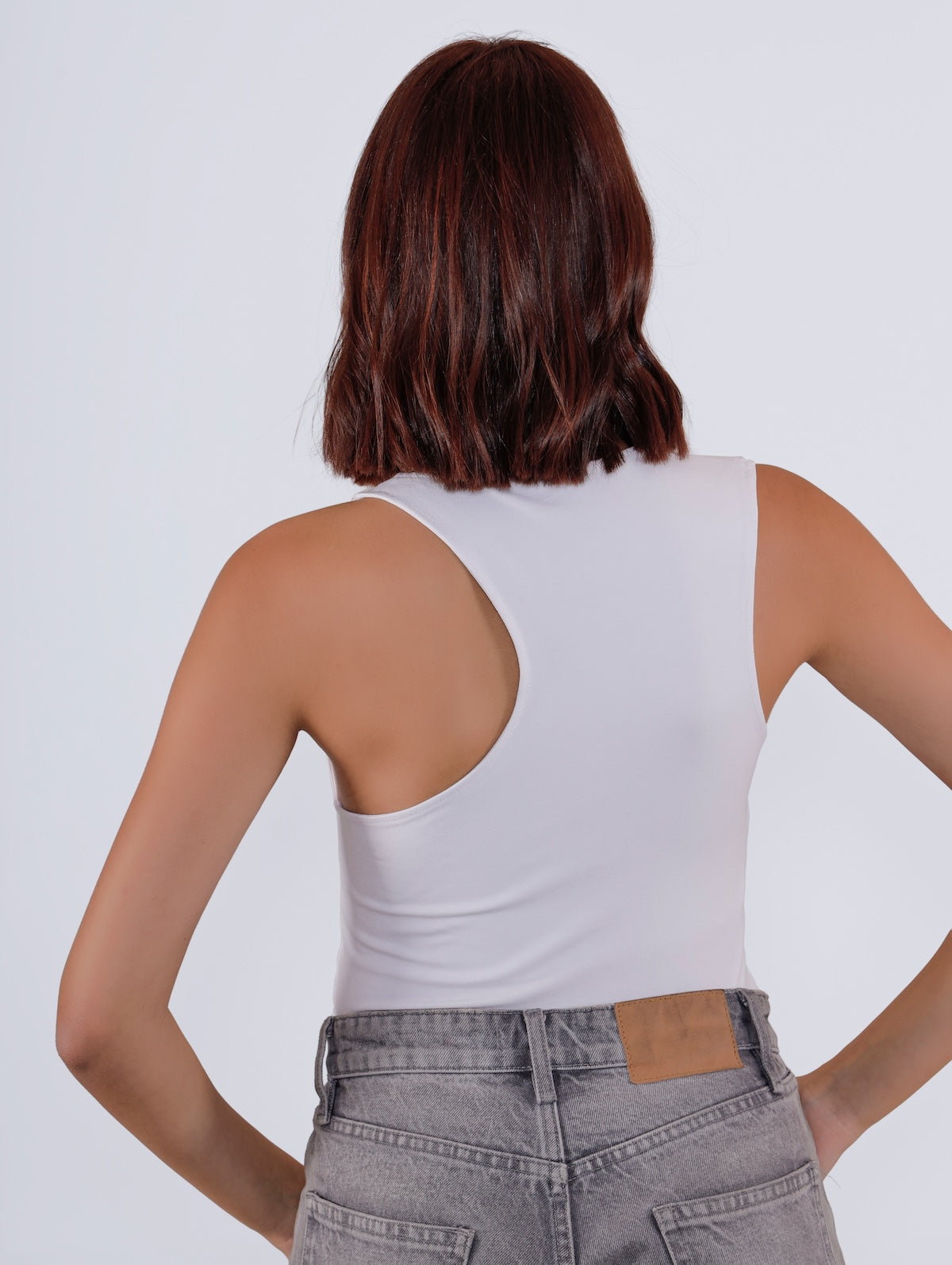 Asymmetric Cut-Out Bodysuit - White