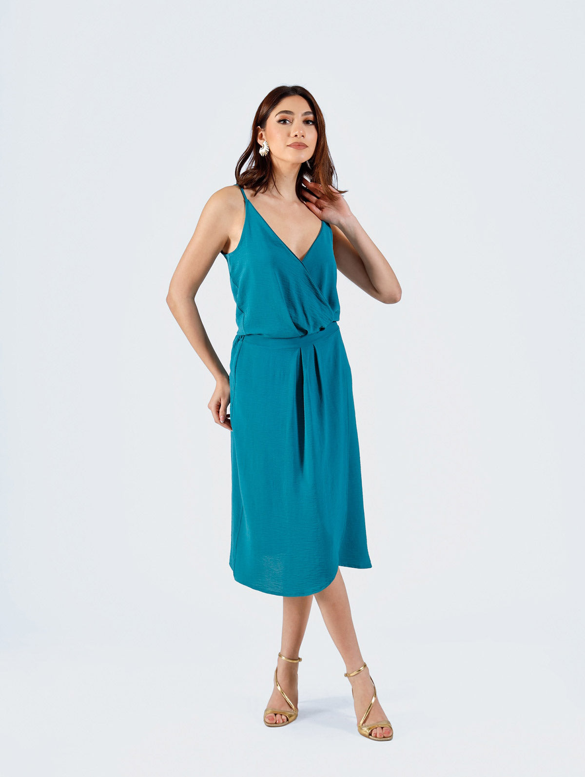 Elaine Midi Dress Dirty Blue