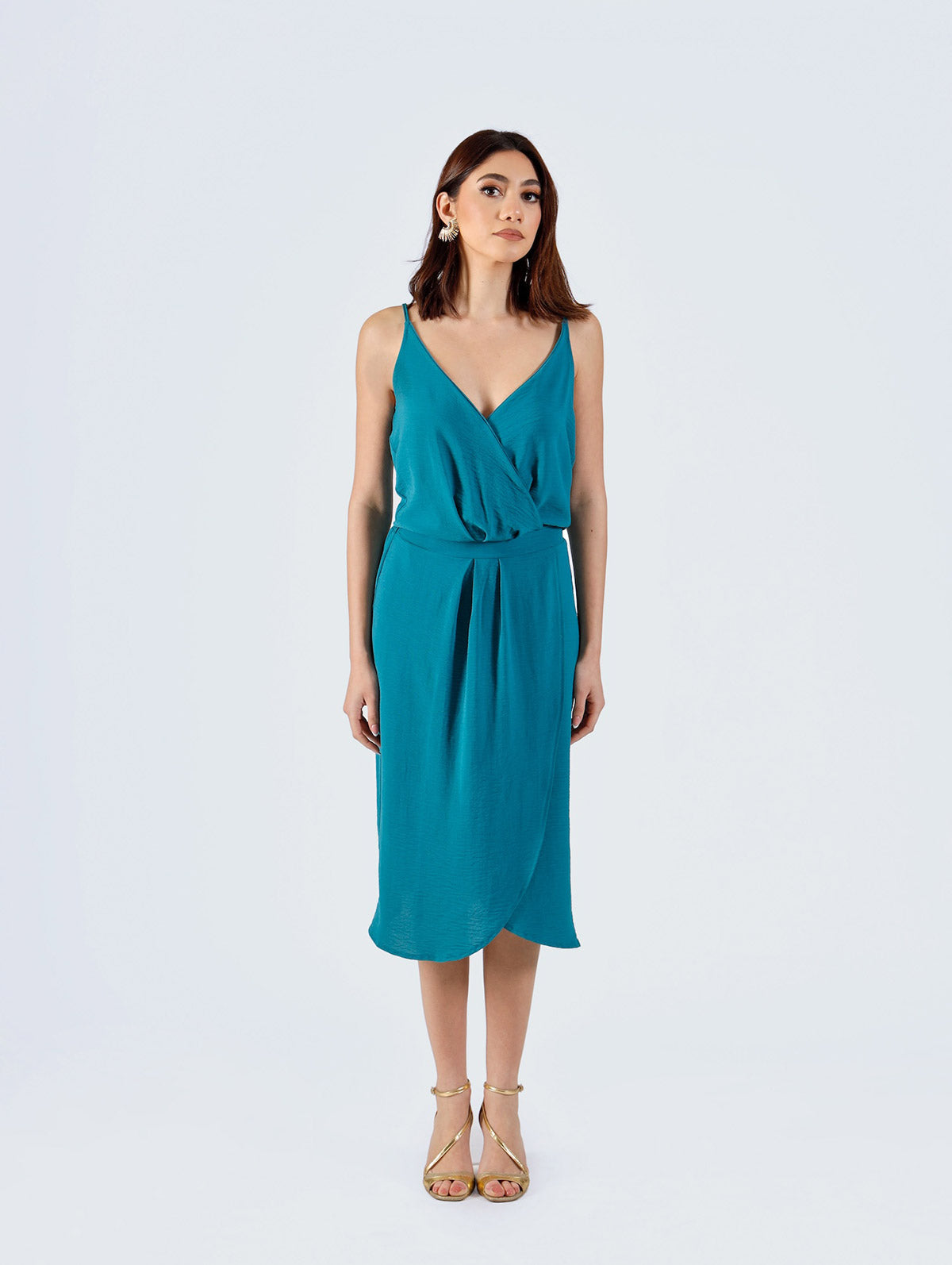 Elaine Midi Dress Dirty Blue