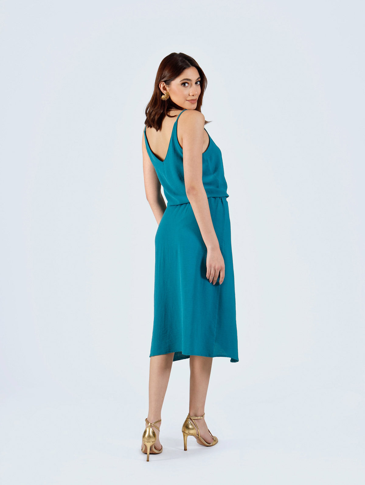 Elaine Midi Dress Dirty Blue