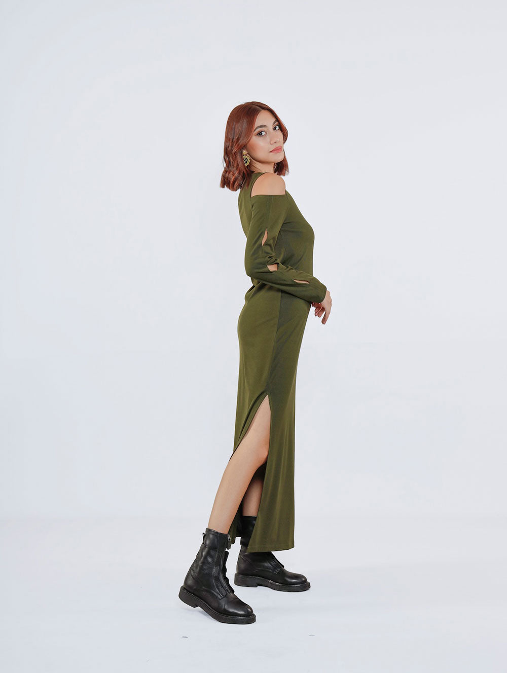 Elodie Maxi Dress - Olive Green