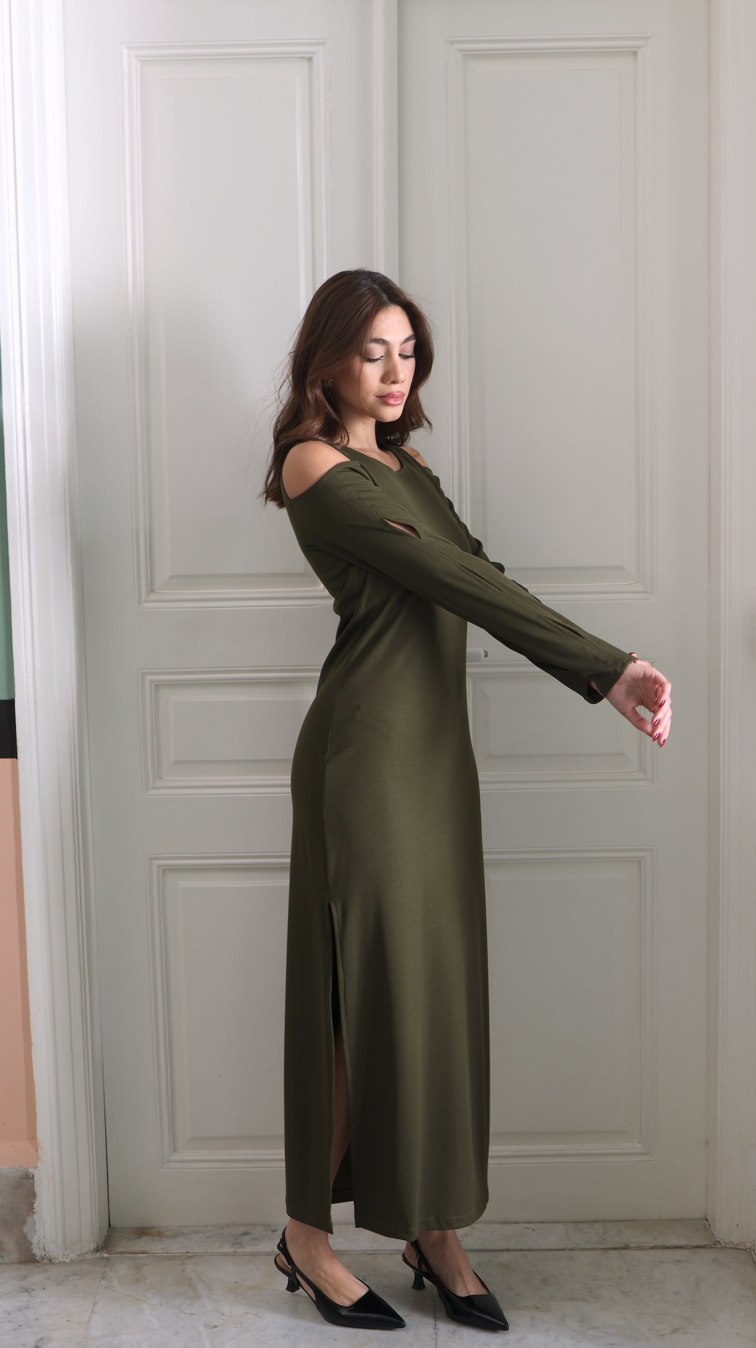 Elodie Maxi Dress - Olive Green