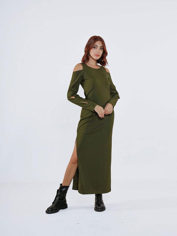 Elodie Maxi Dress - Olive Green