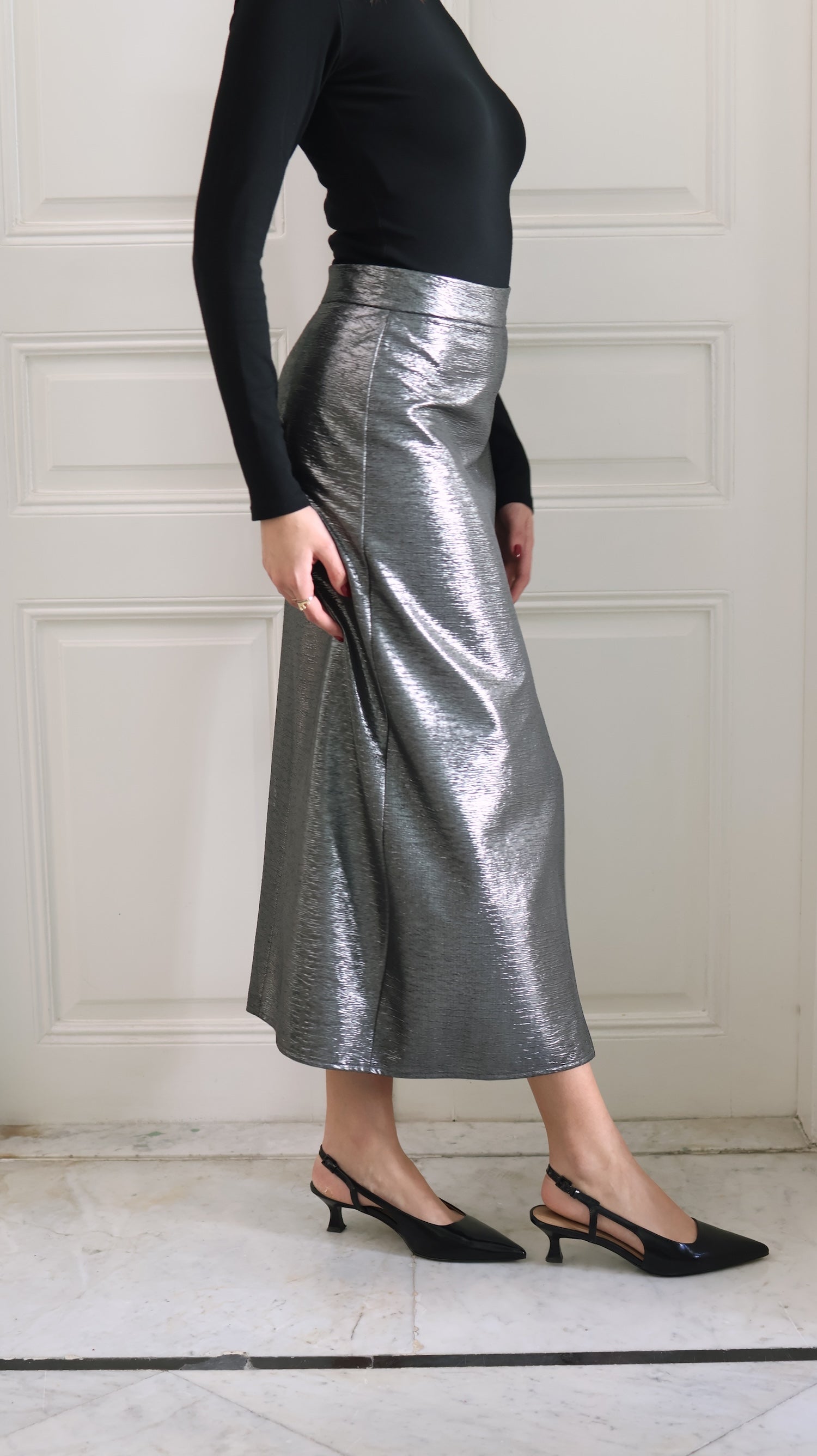 Long Silver Skirt