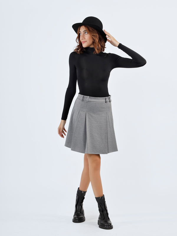 Textured Mini Skirt Grey