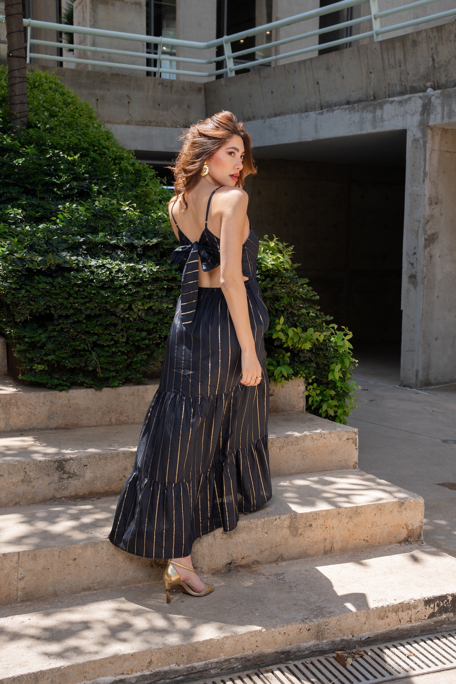 Stella Midi Dress - Navy Blue
