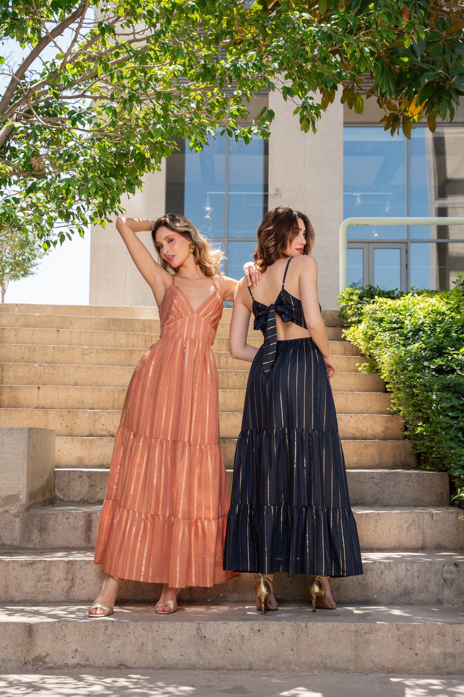 Stella Midi Dress - Navy Blue