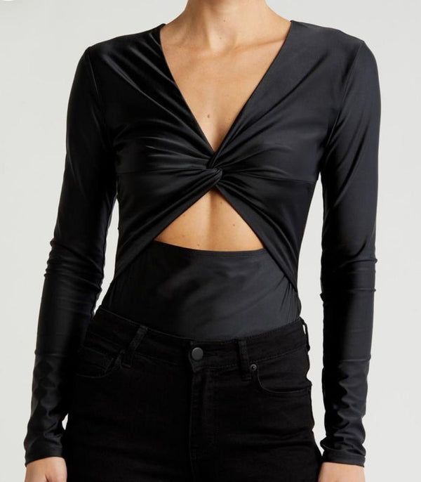 V Neck Bodysuitwith Cut out