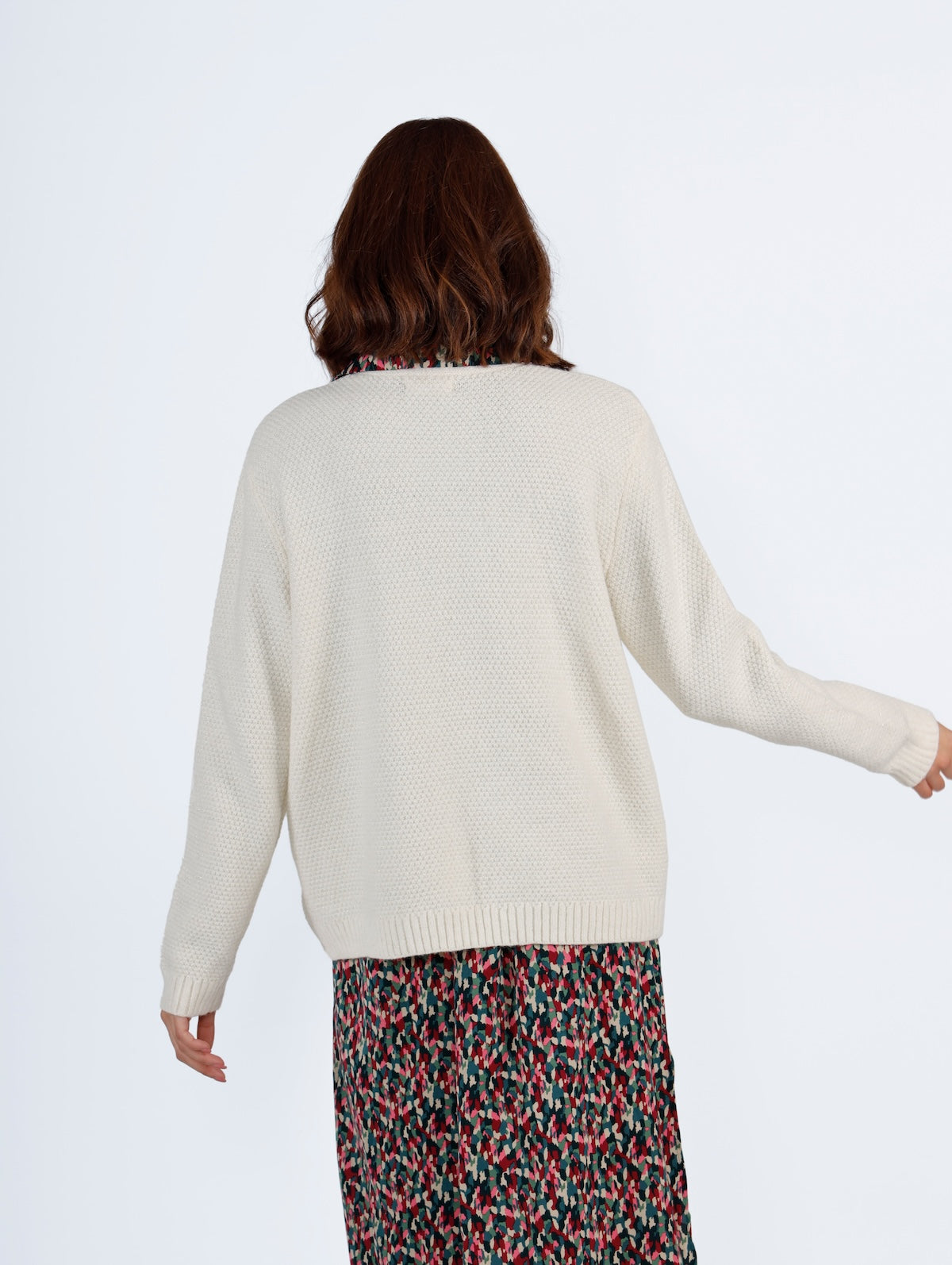 Open Knit Cardigan Off-White