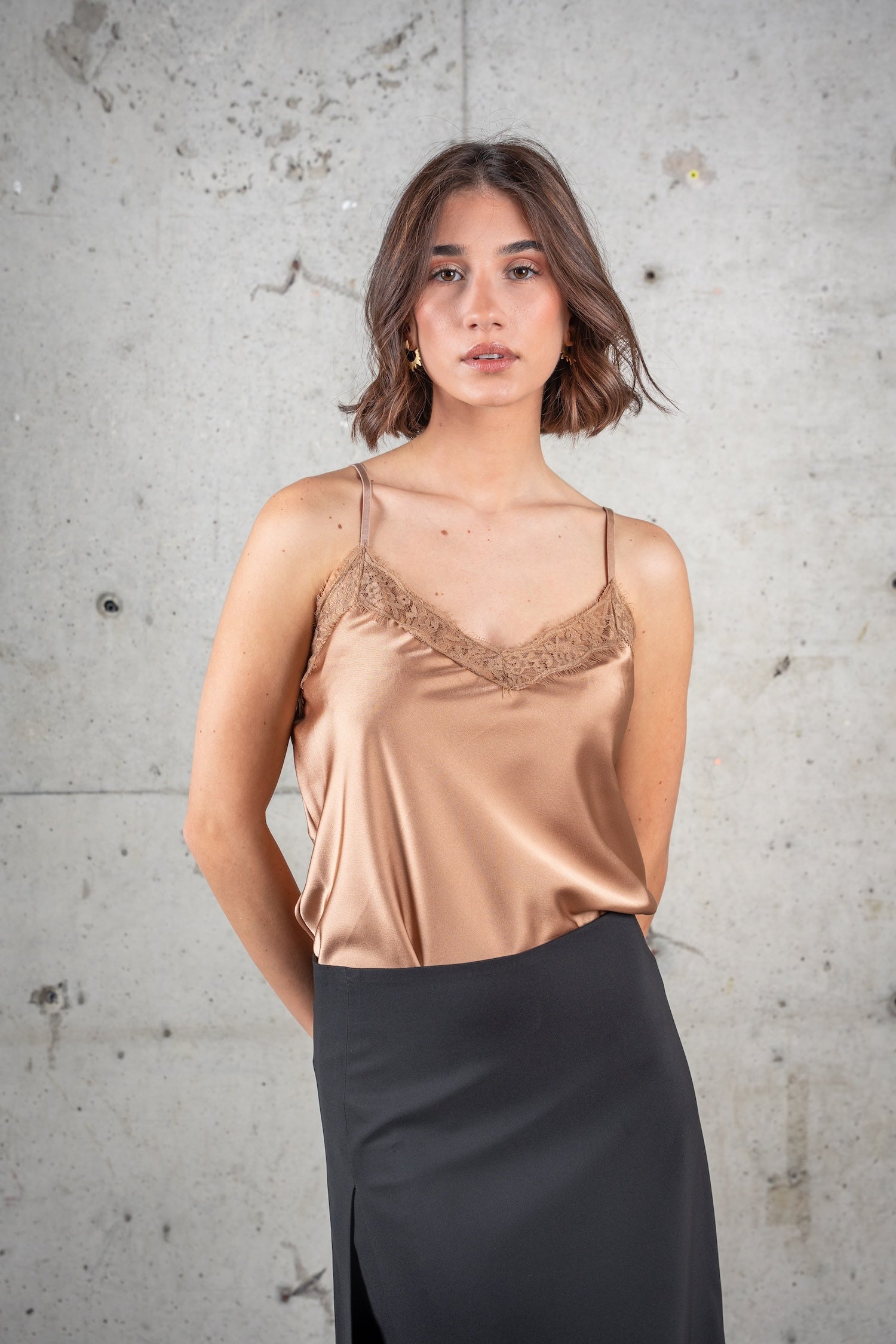 Lace Camisole Top-Champagne