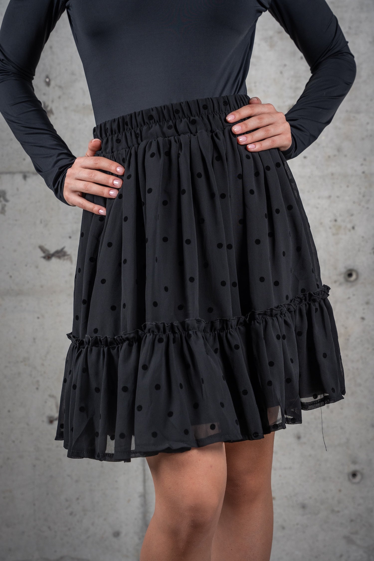 Printed Mini Skirt-Polka Dot