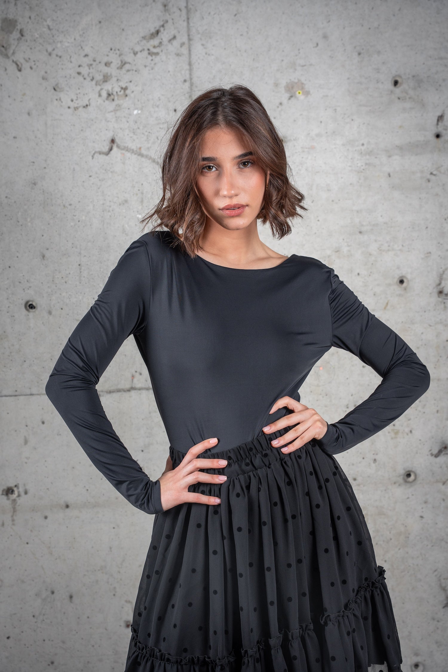 Printed Mini Skirt-Polka Dot