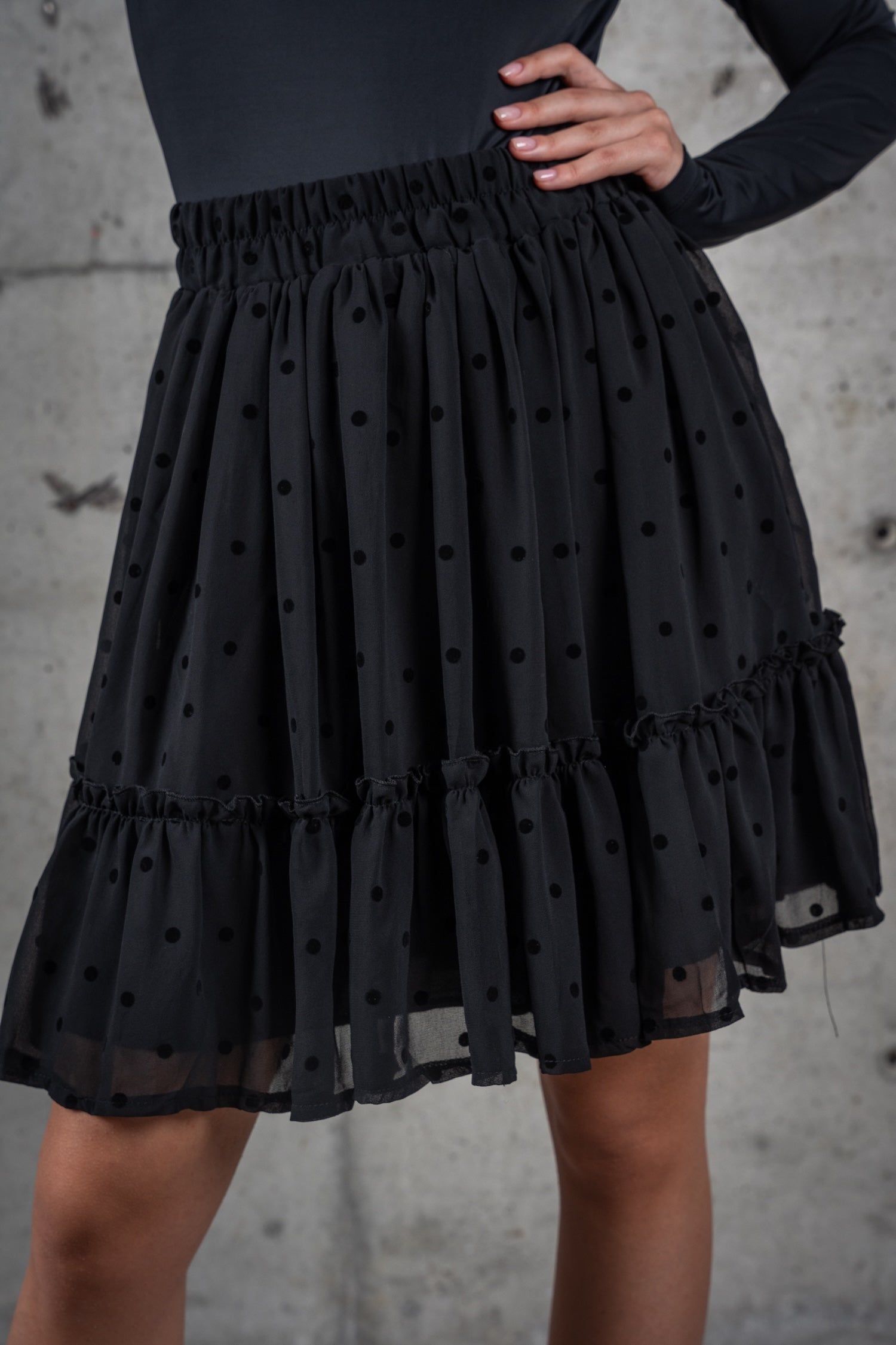 Printed Mini Skirt-Polka Dot