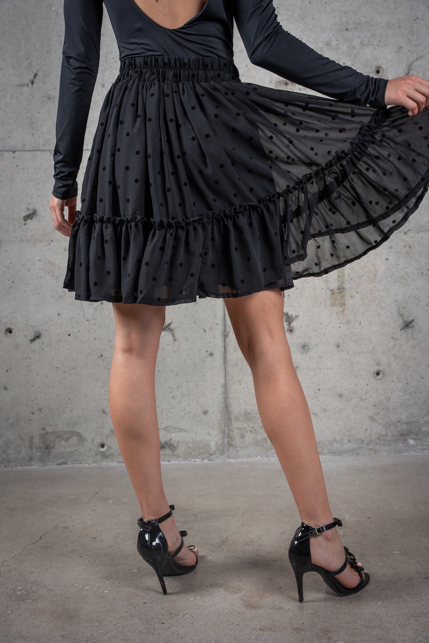 Printed Mini Skirt-Polka Dot