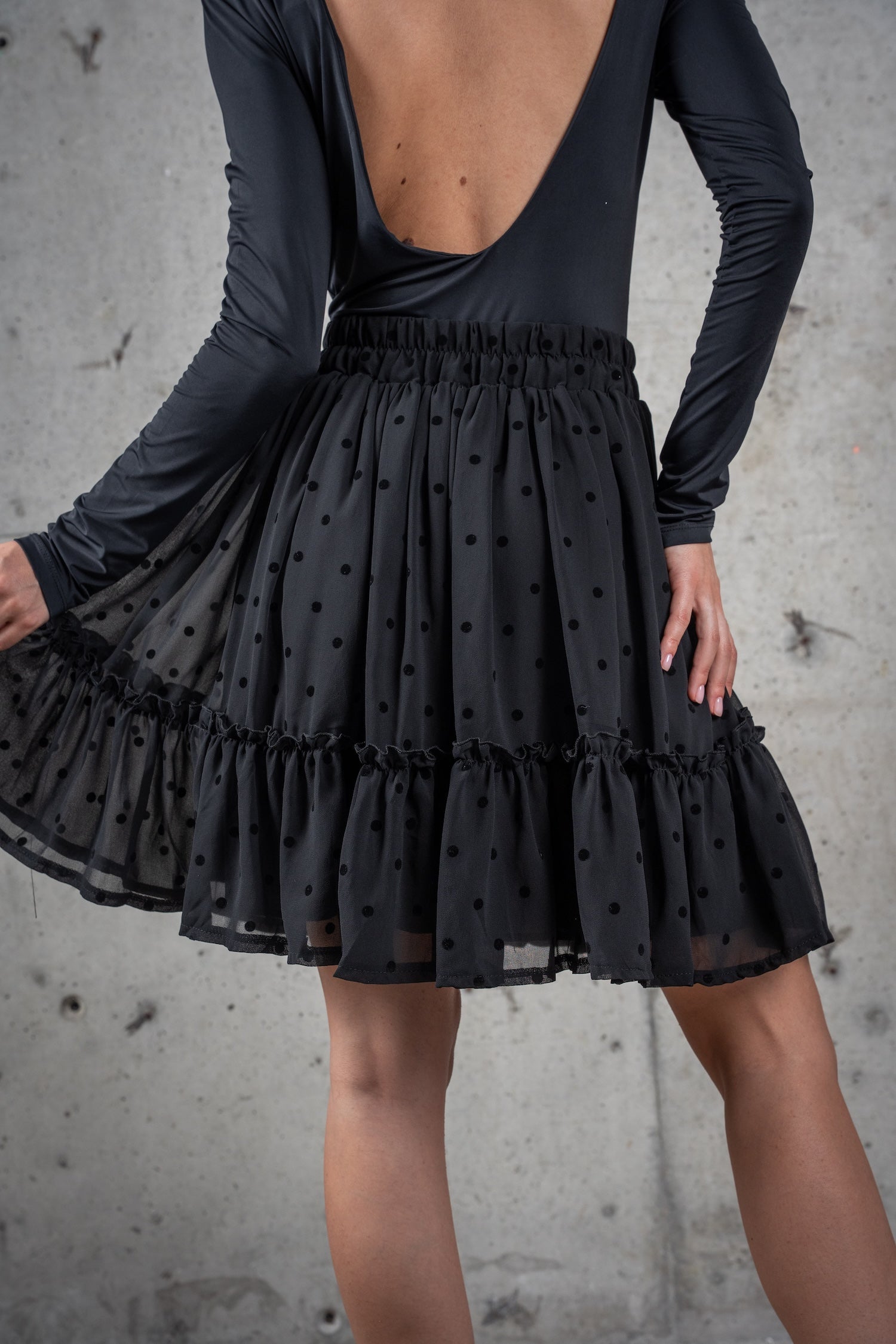 Printed Mini Skirt-Polka Dot