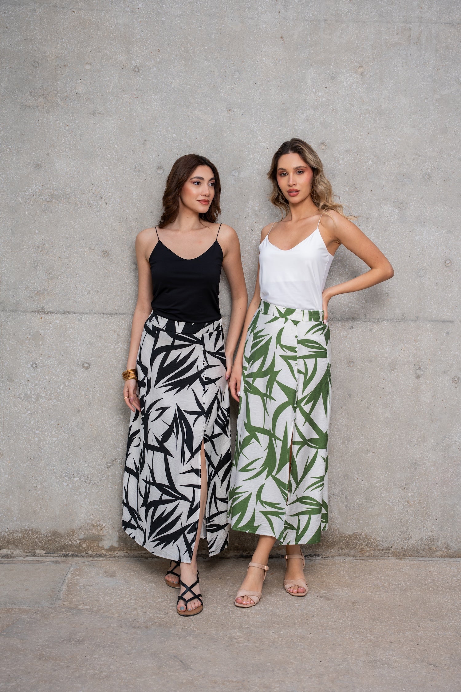 Zaria Midi Skirt - Printed Black