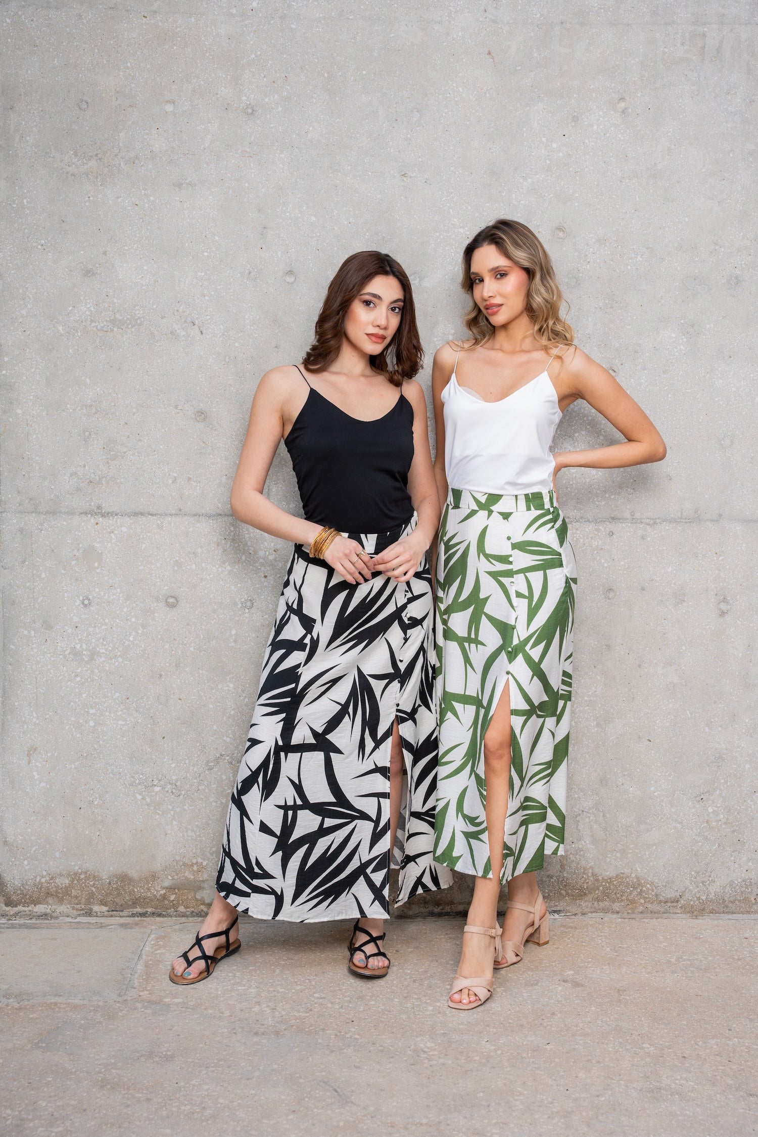 Zaria Midi Skirt - Printed Black