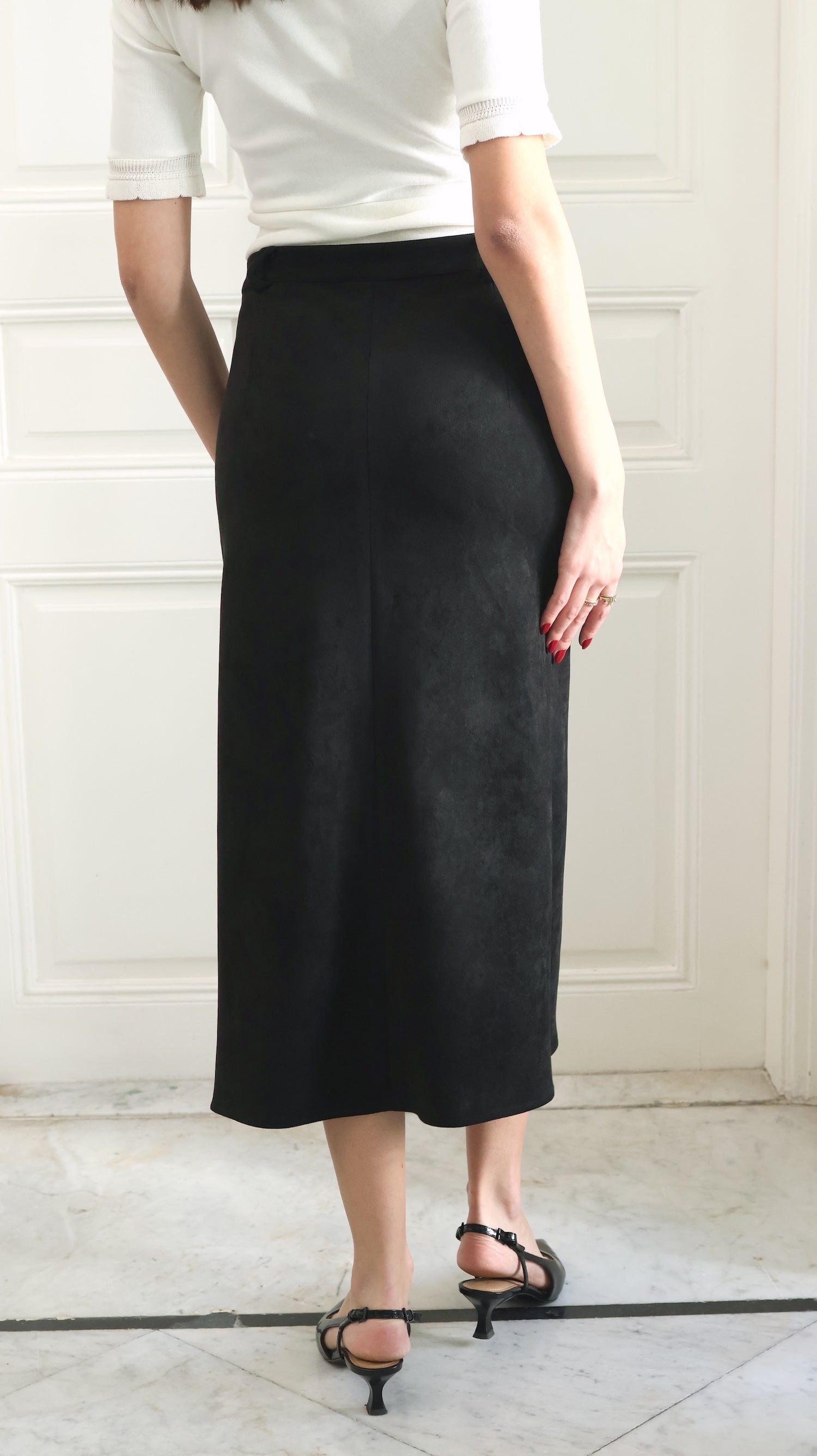 Suede Midi Skirt