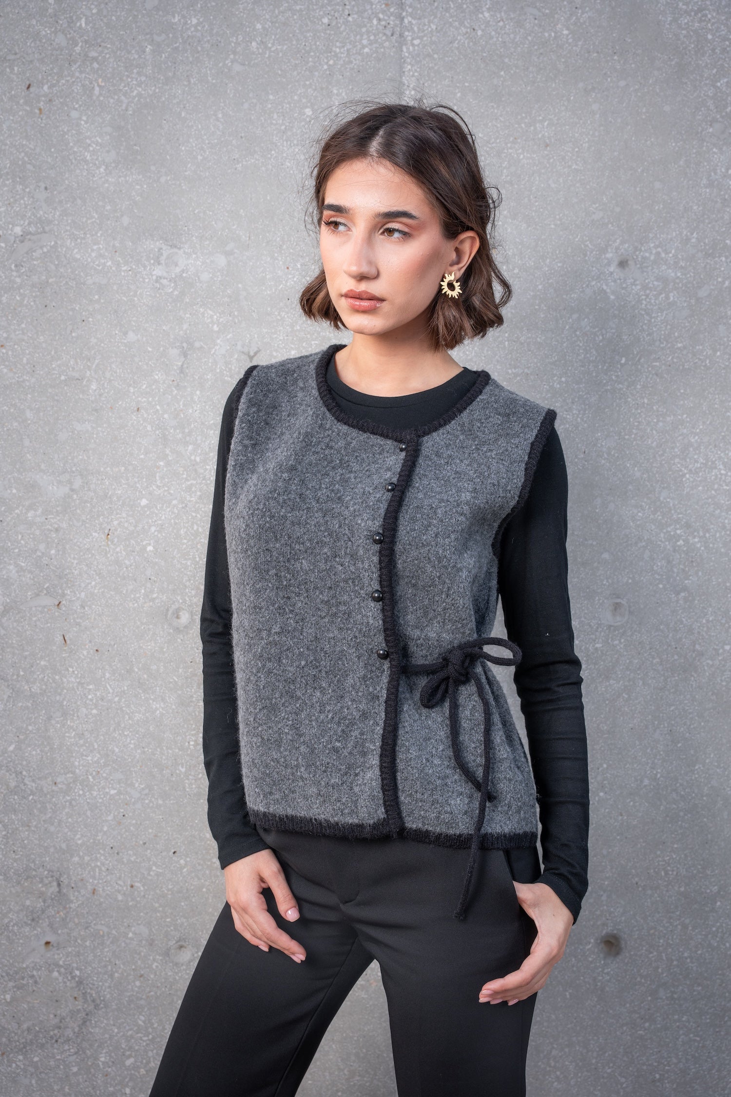 Round Neck Wool Vest
