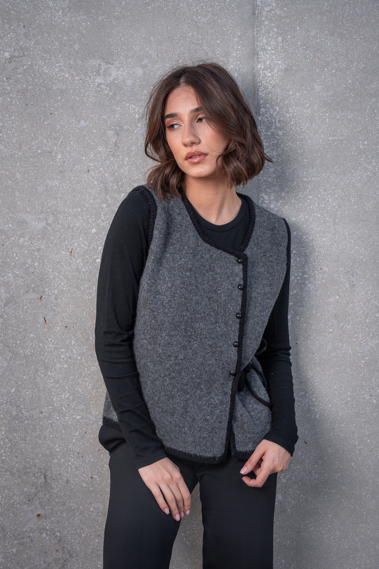 Round Neck Wool Vest