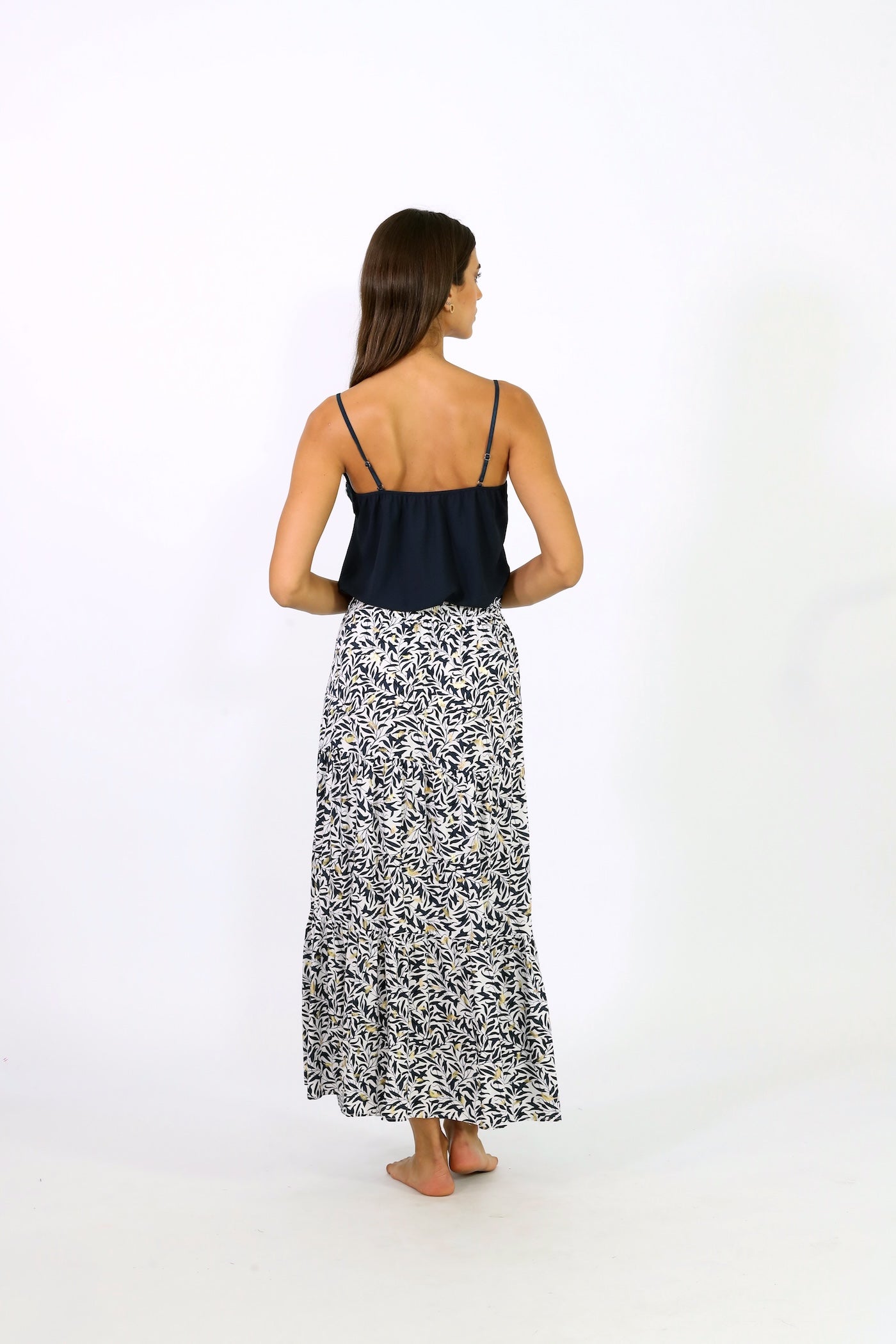 Solana Maxi Skirt - White With Gold